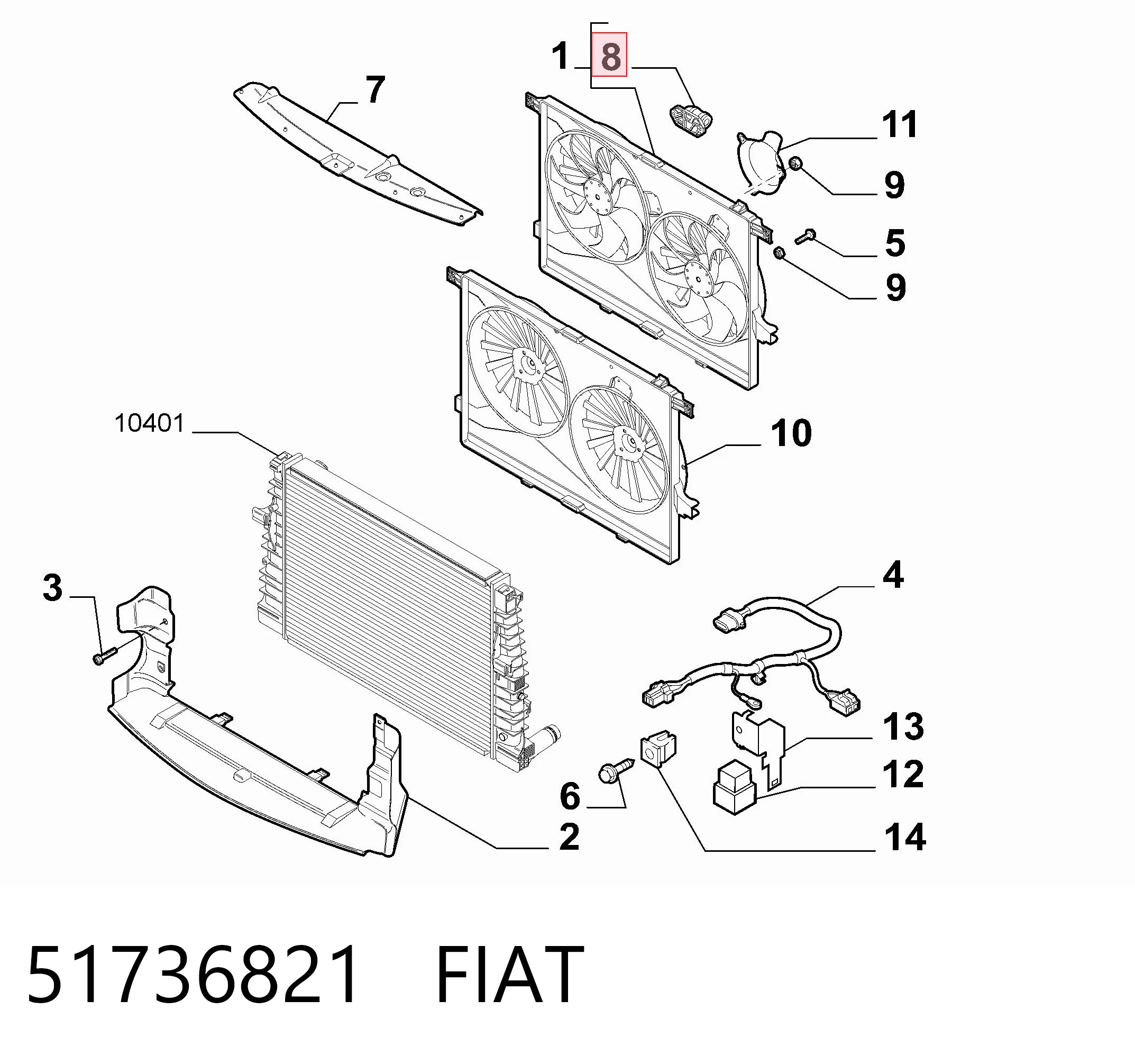 51736821 Fiat/Alfa/Lancia Регулятор оборотів вентилятора охолодження, блок управління