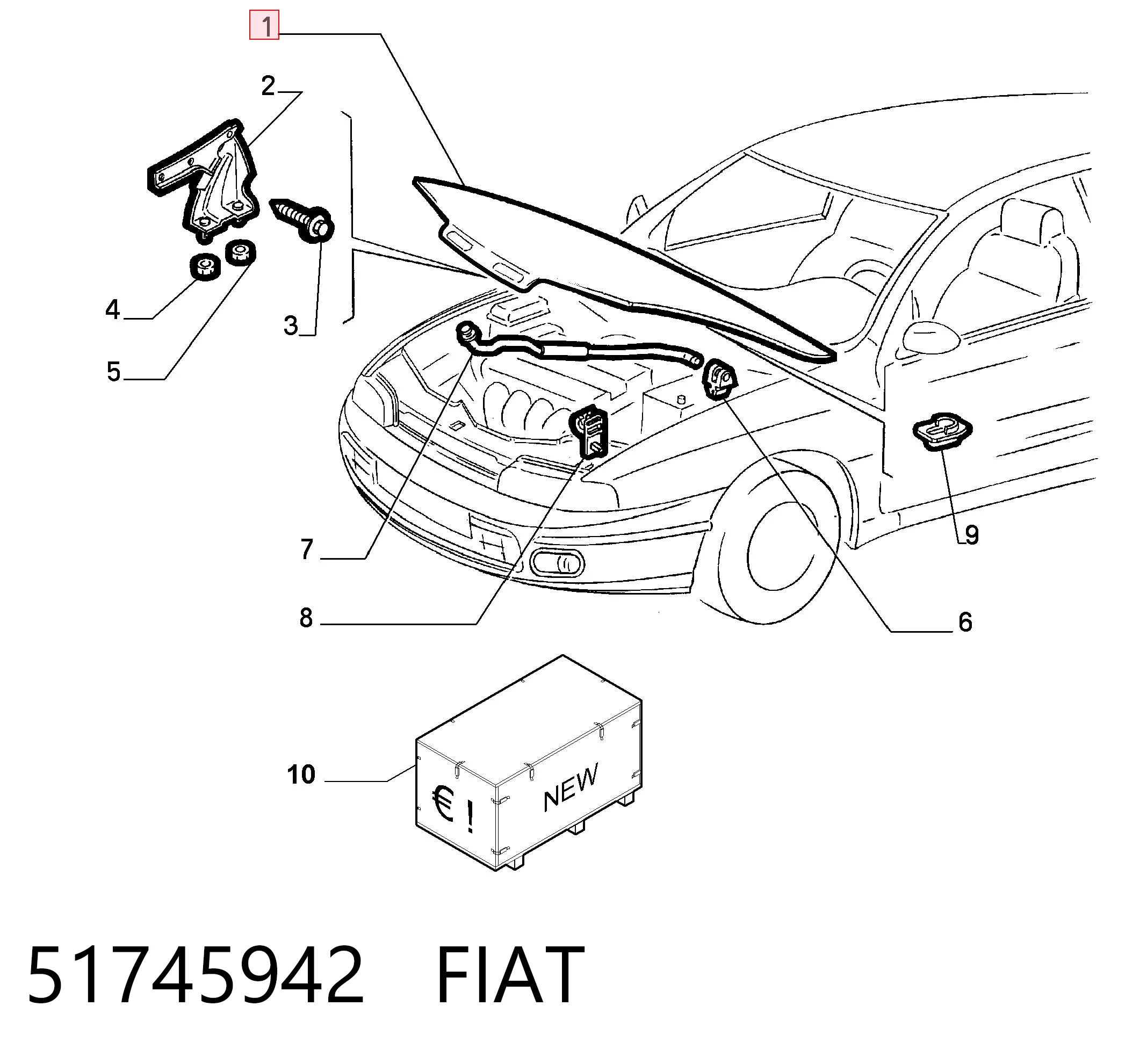 Купити Капот Fiat Brava  182