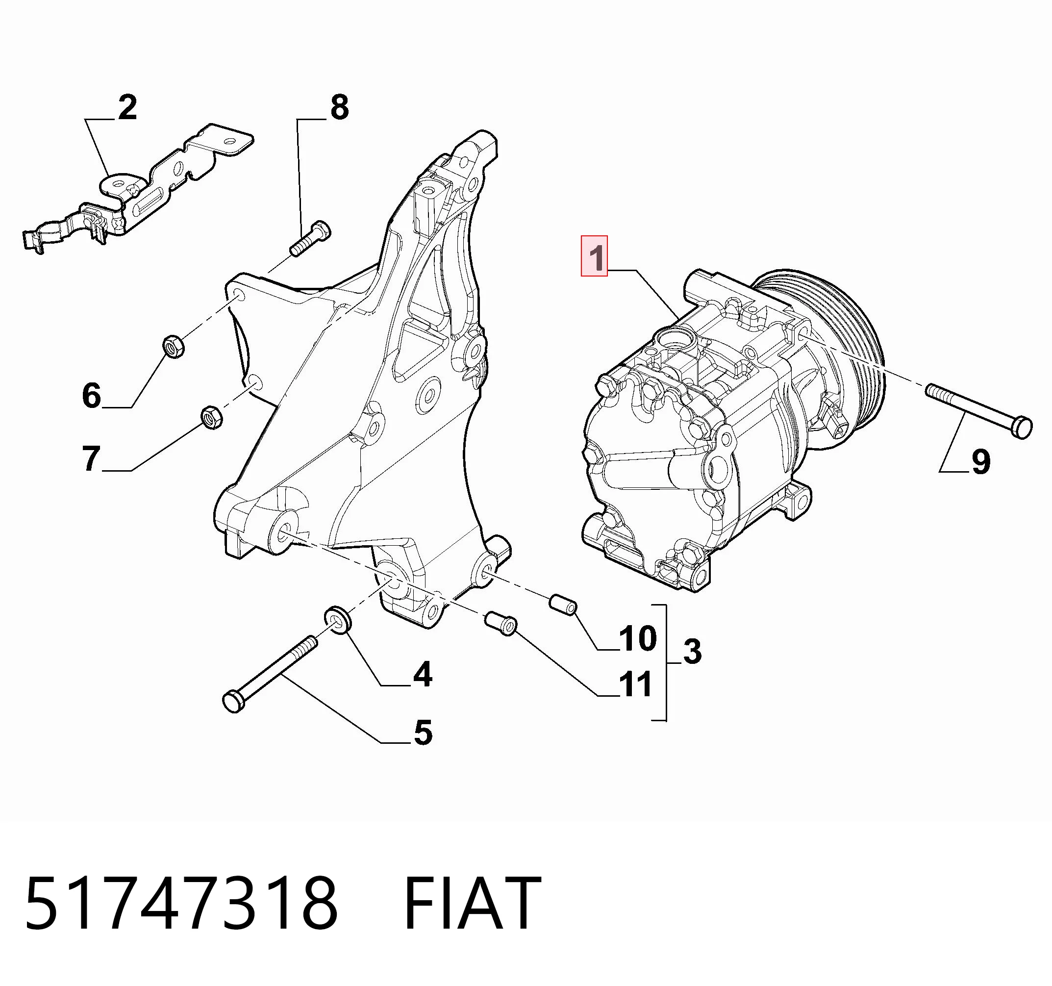 51747318 Fiat/Alfa/Lancia Компресор холодоагенту