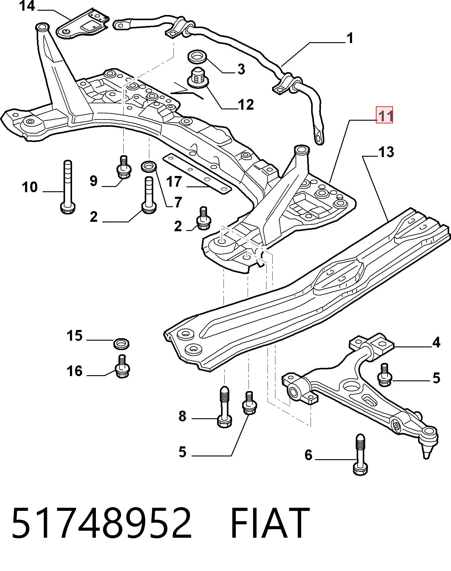 Передня балка на Alfa Romeo 147  937