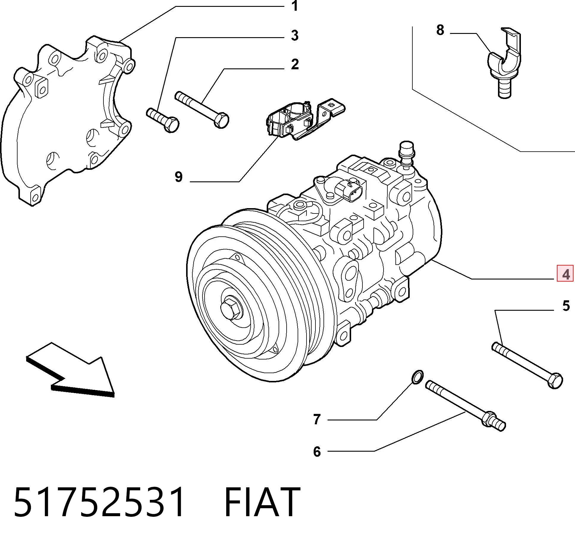 51752531 Fiat/Alfa/Lancia Компресор холодоагенту