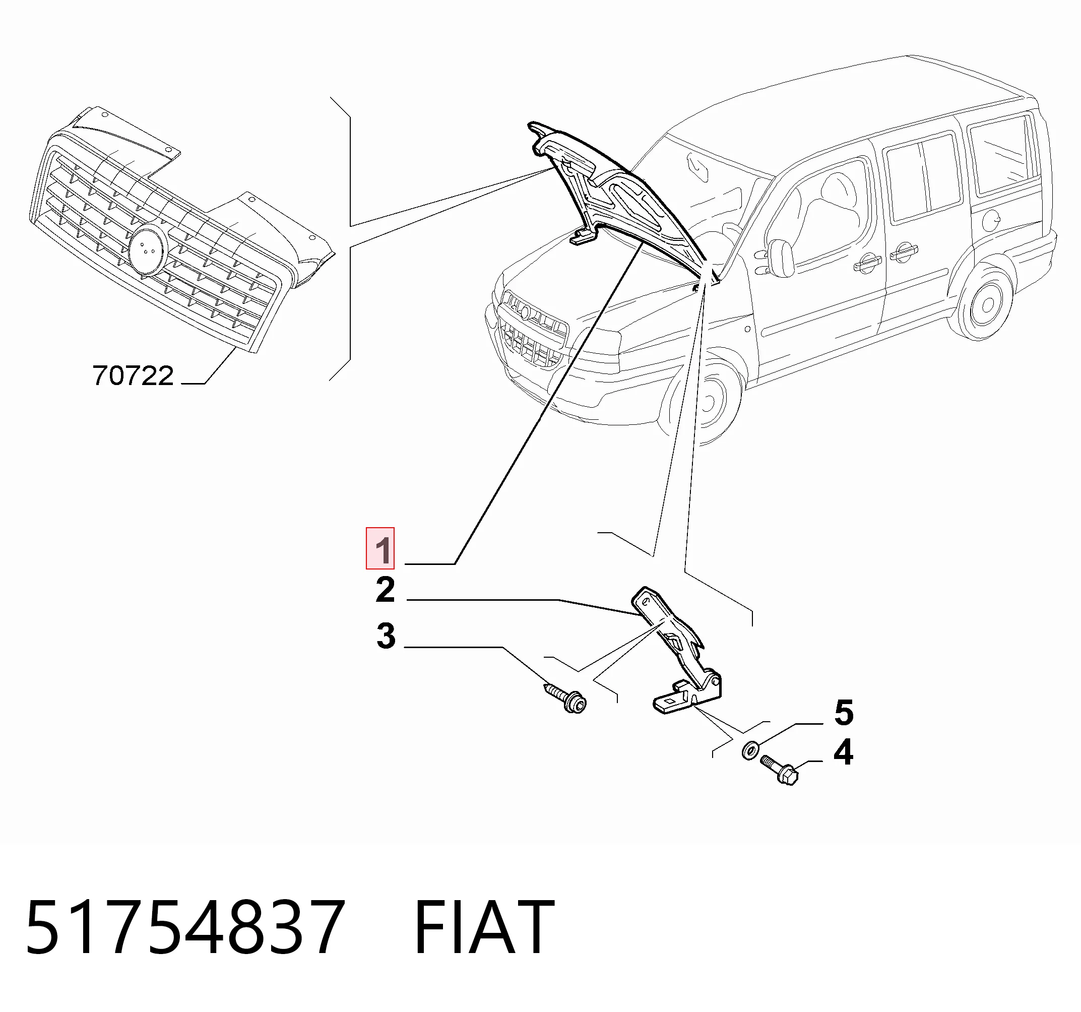 Капот на Fiat Doblo I 223