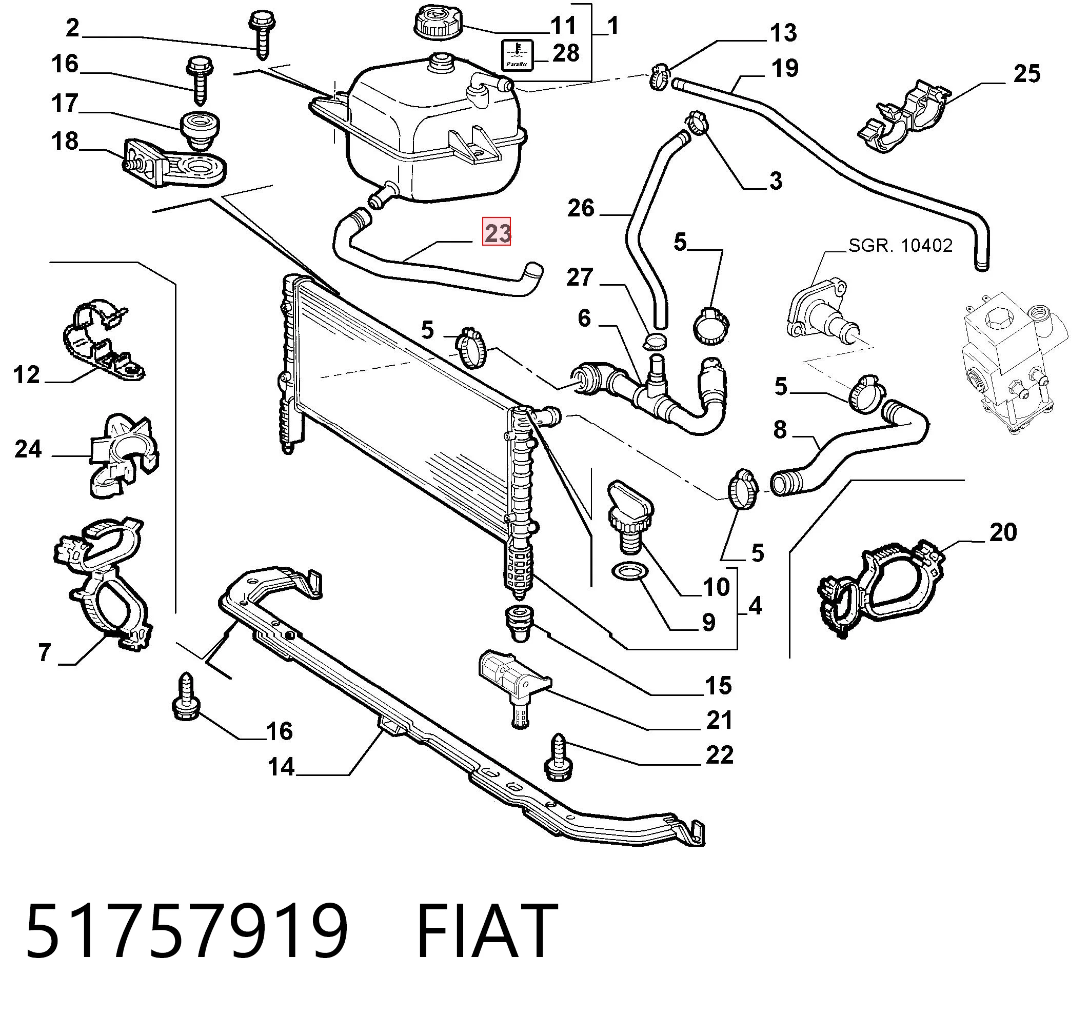 Купити A9405000175 Mercedes Шланг розширювального бачка, нижній