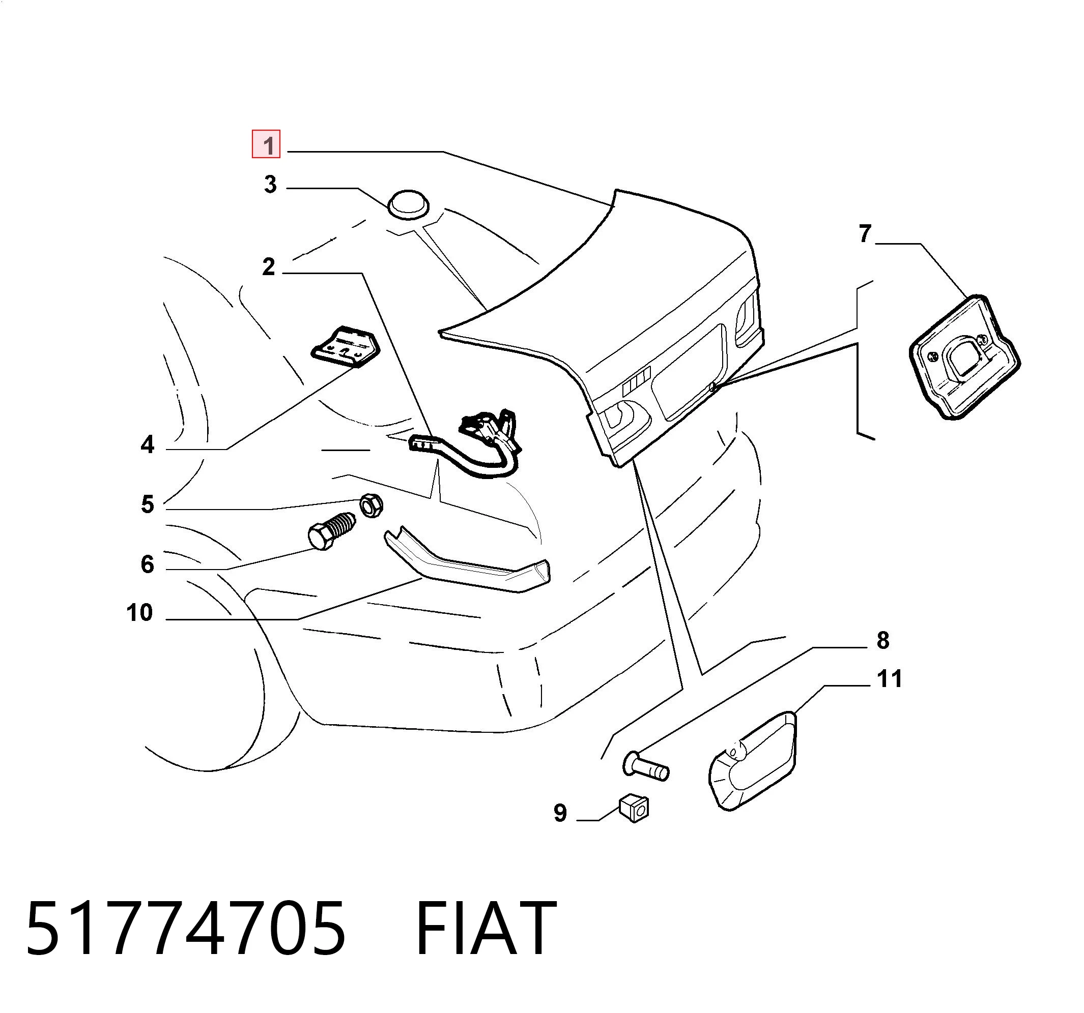 51774705 Fiat/Alfa/Lancia кришка багажника - купити онлайн в Україні
