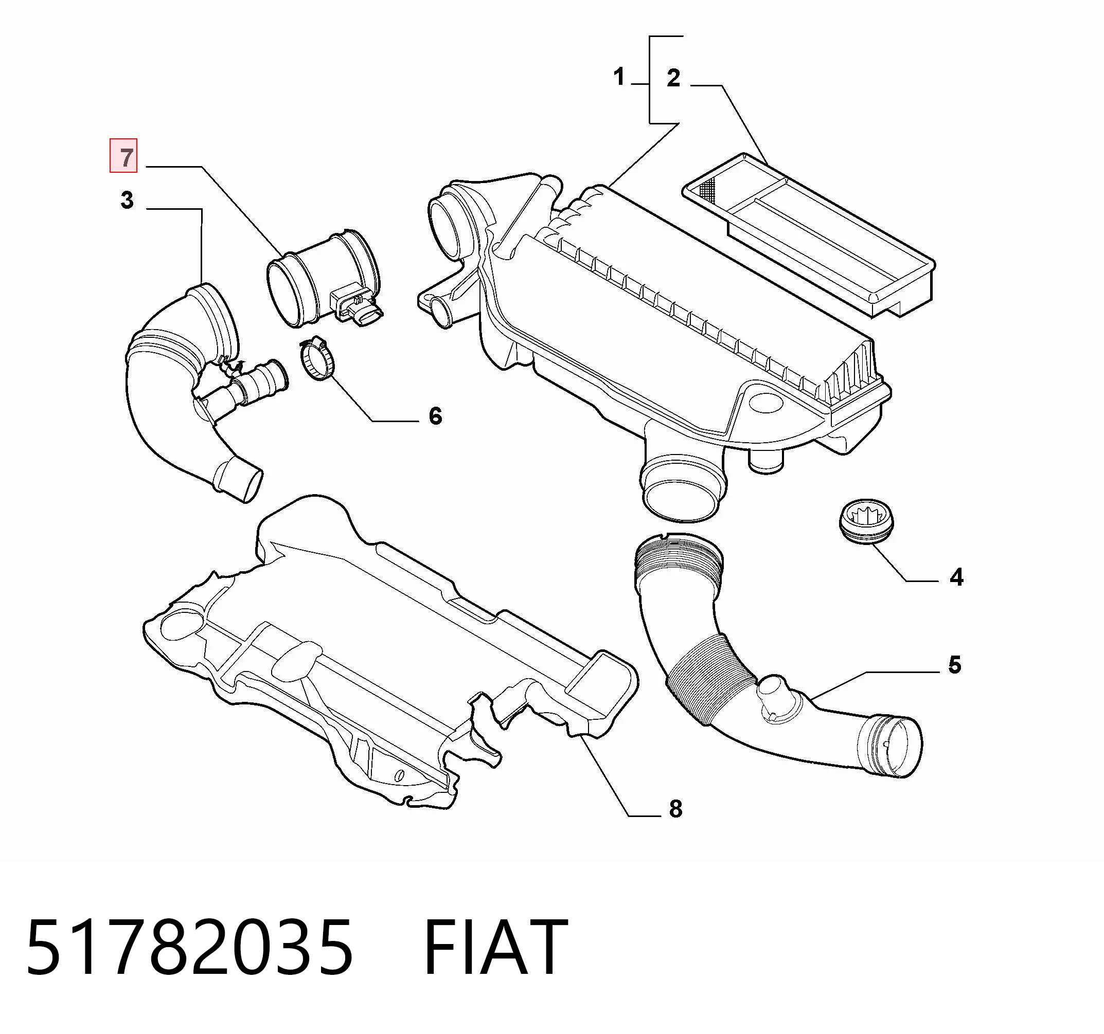 51782035 Fiat/Alfa/Lancia Датчик витрати повітря