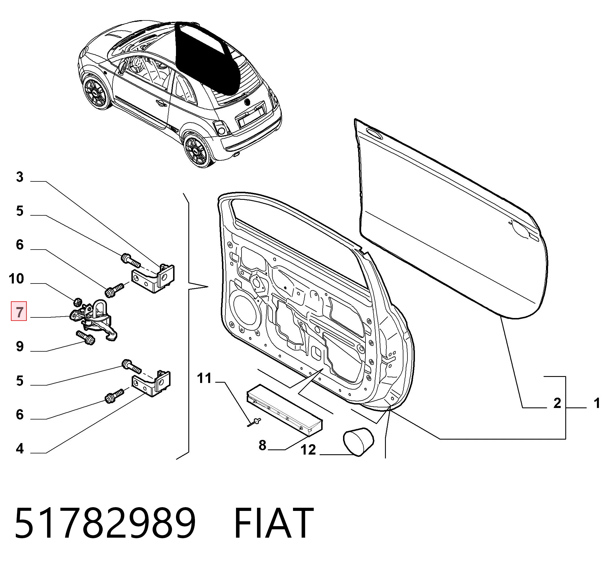 51782989 Fiat/Alfa/Lancia Обмежувач відкриття дверей, передній