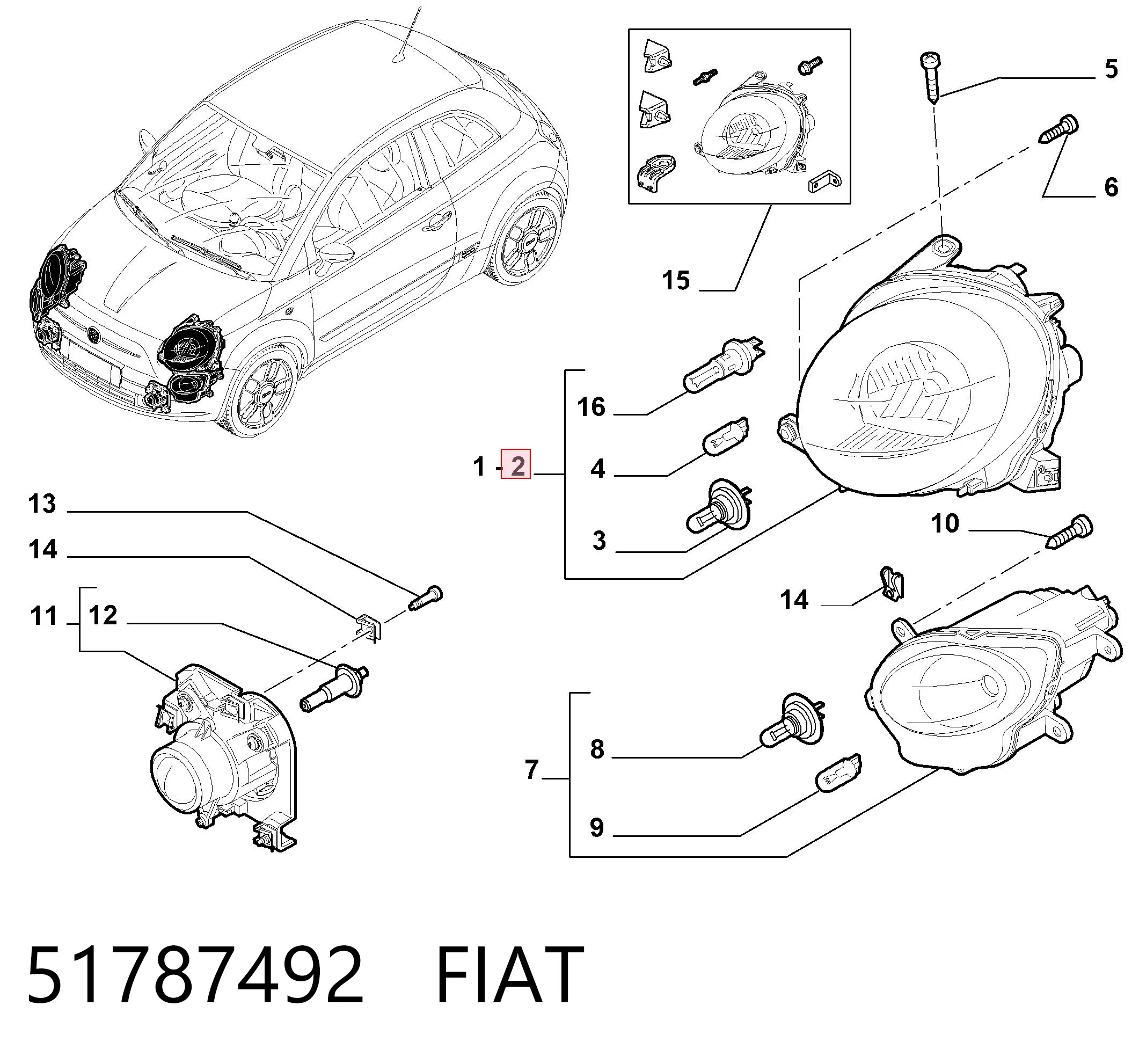 51787492 Fiat/Alfa/Lancia Фари