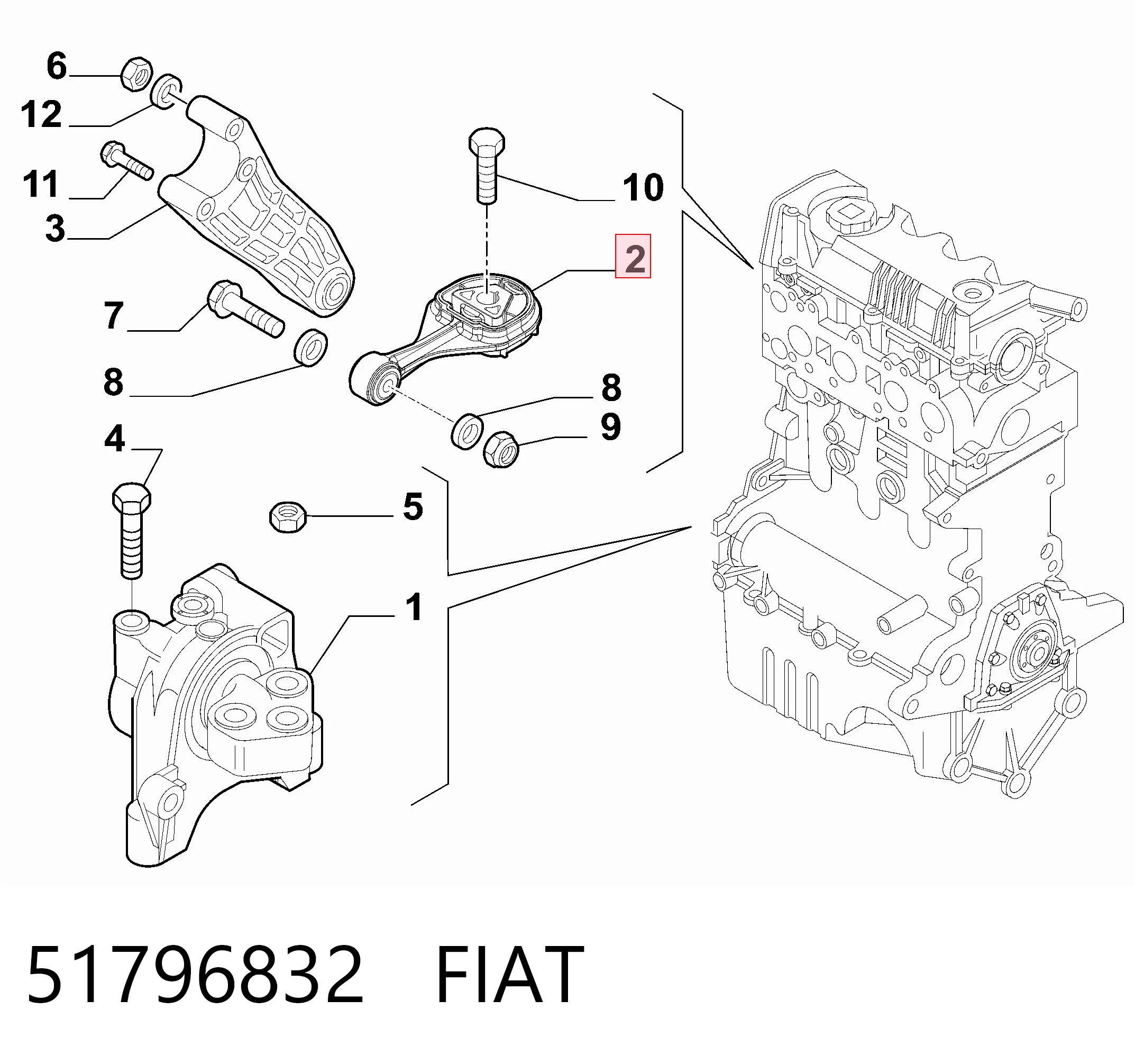 Подушка (опора) двигуна, права 8538950CFG Magneti Marelli