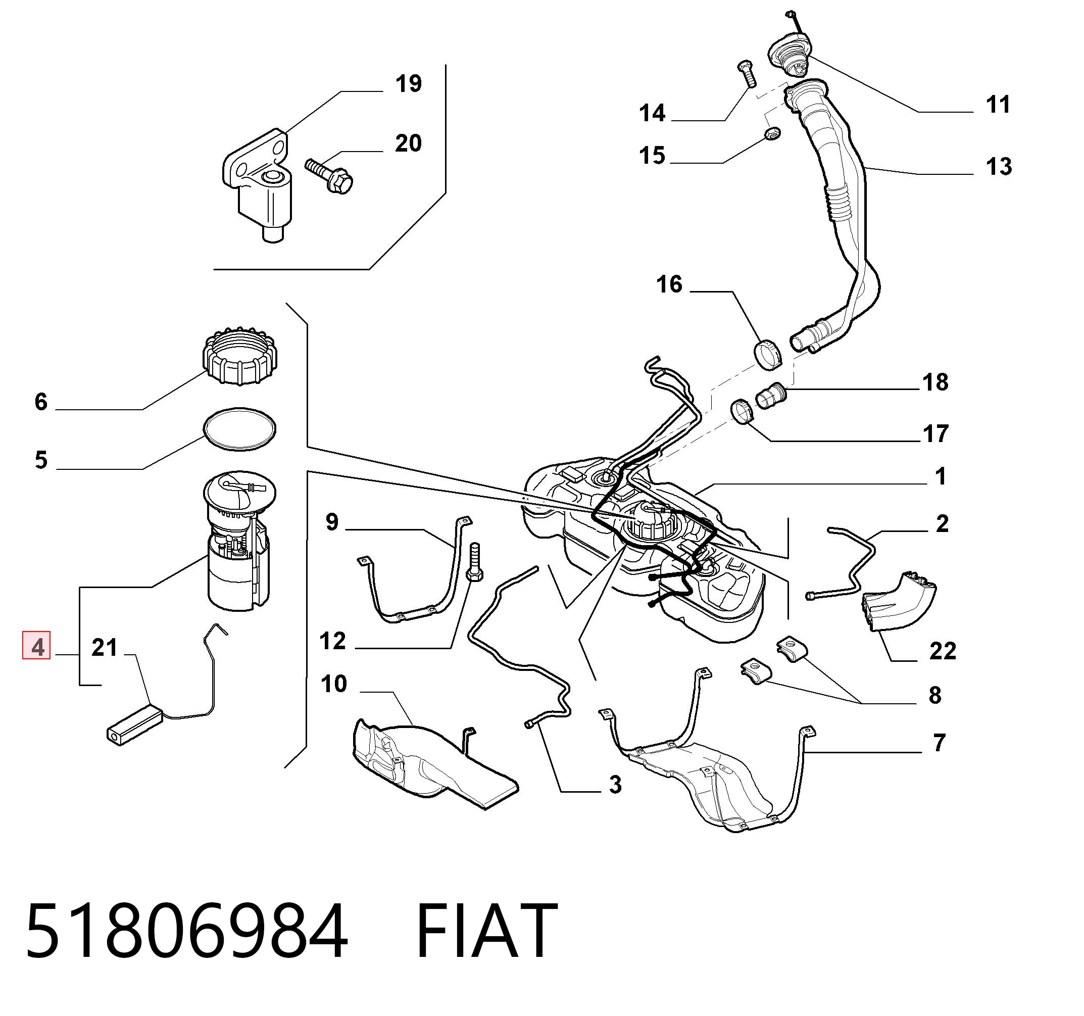 51806984 Fiat/Alfa/Lancia Електробензонасос