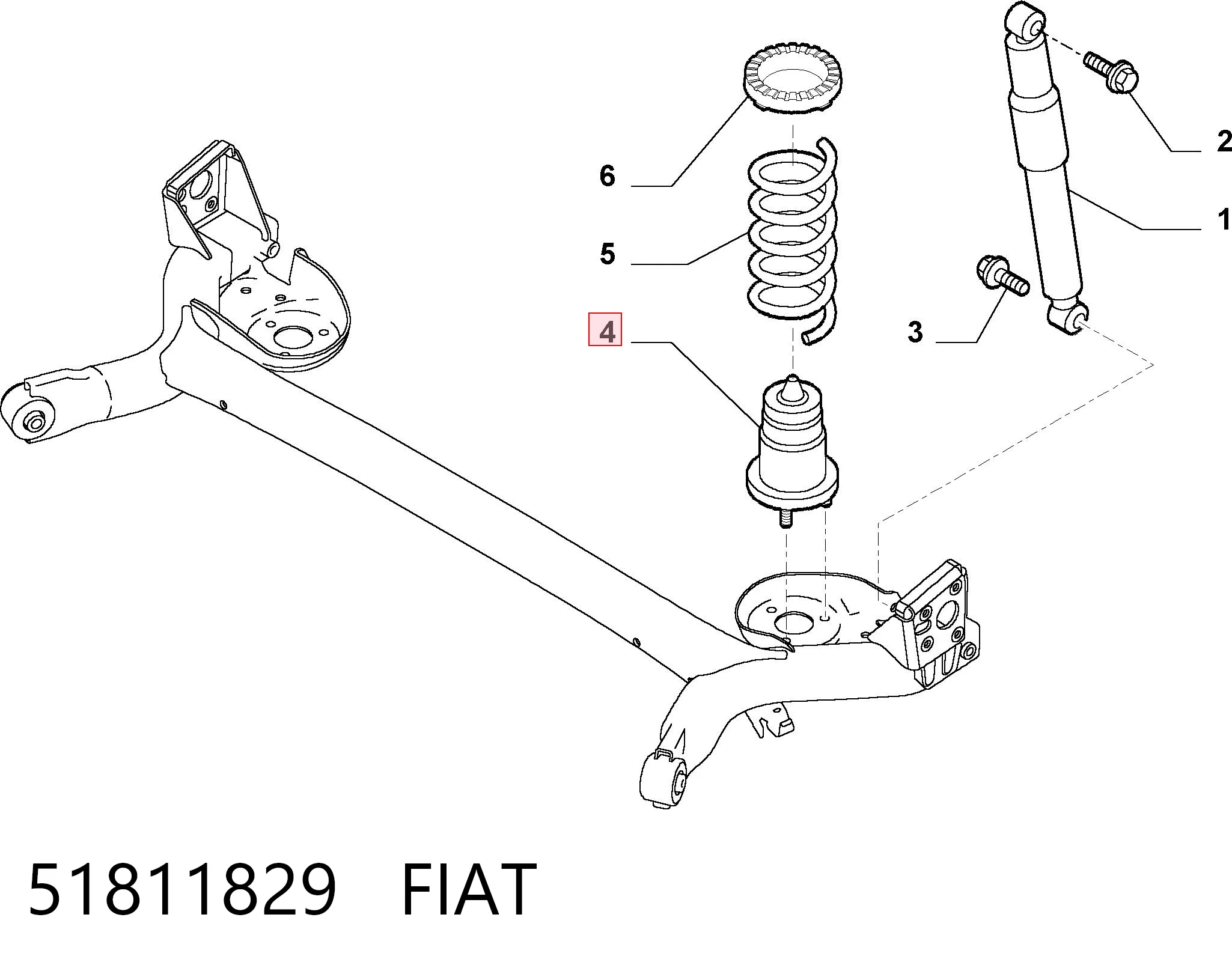 51811829 Fiat/Alfa/Lancia Буфер заднього амортизатора