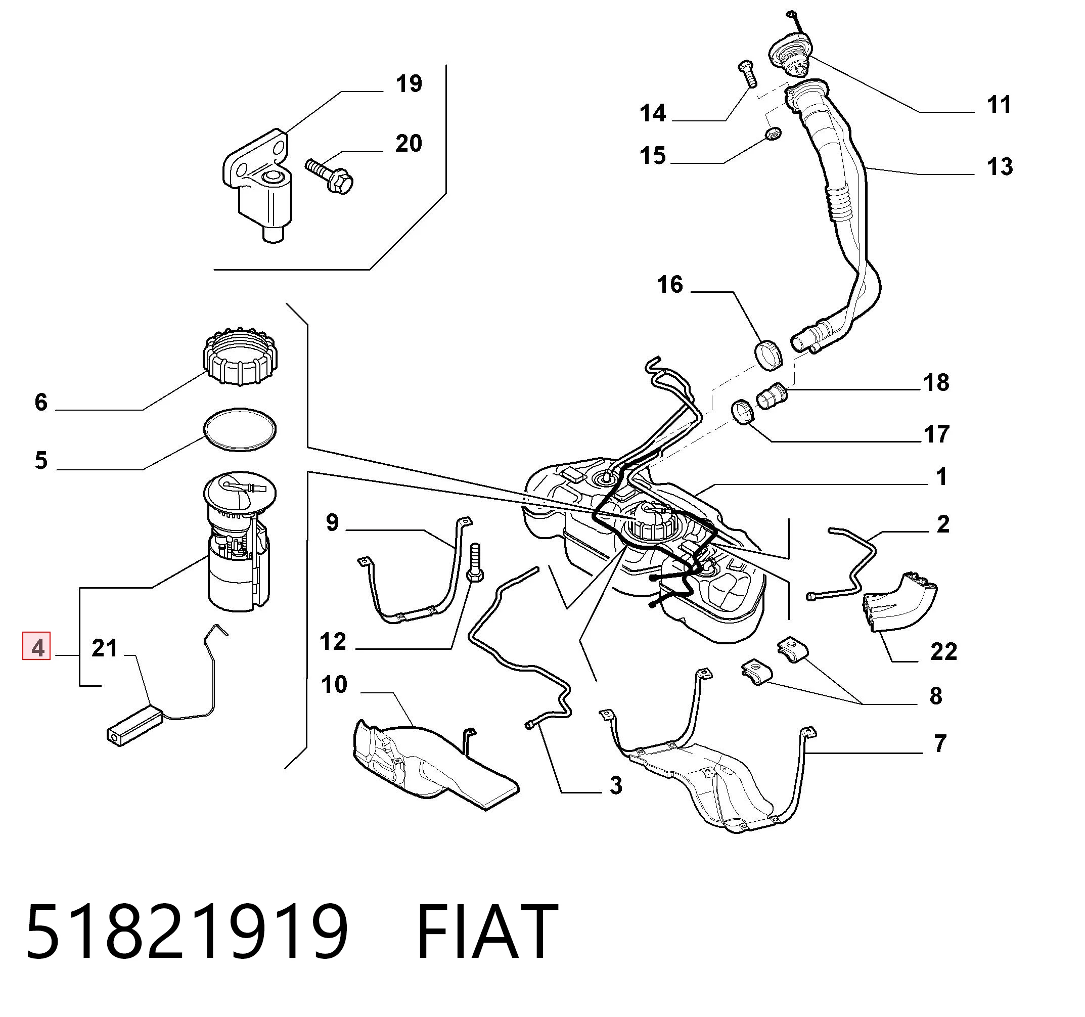 51821919 Fiat/Alfa/Lancia Електробензонасос