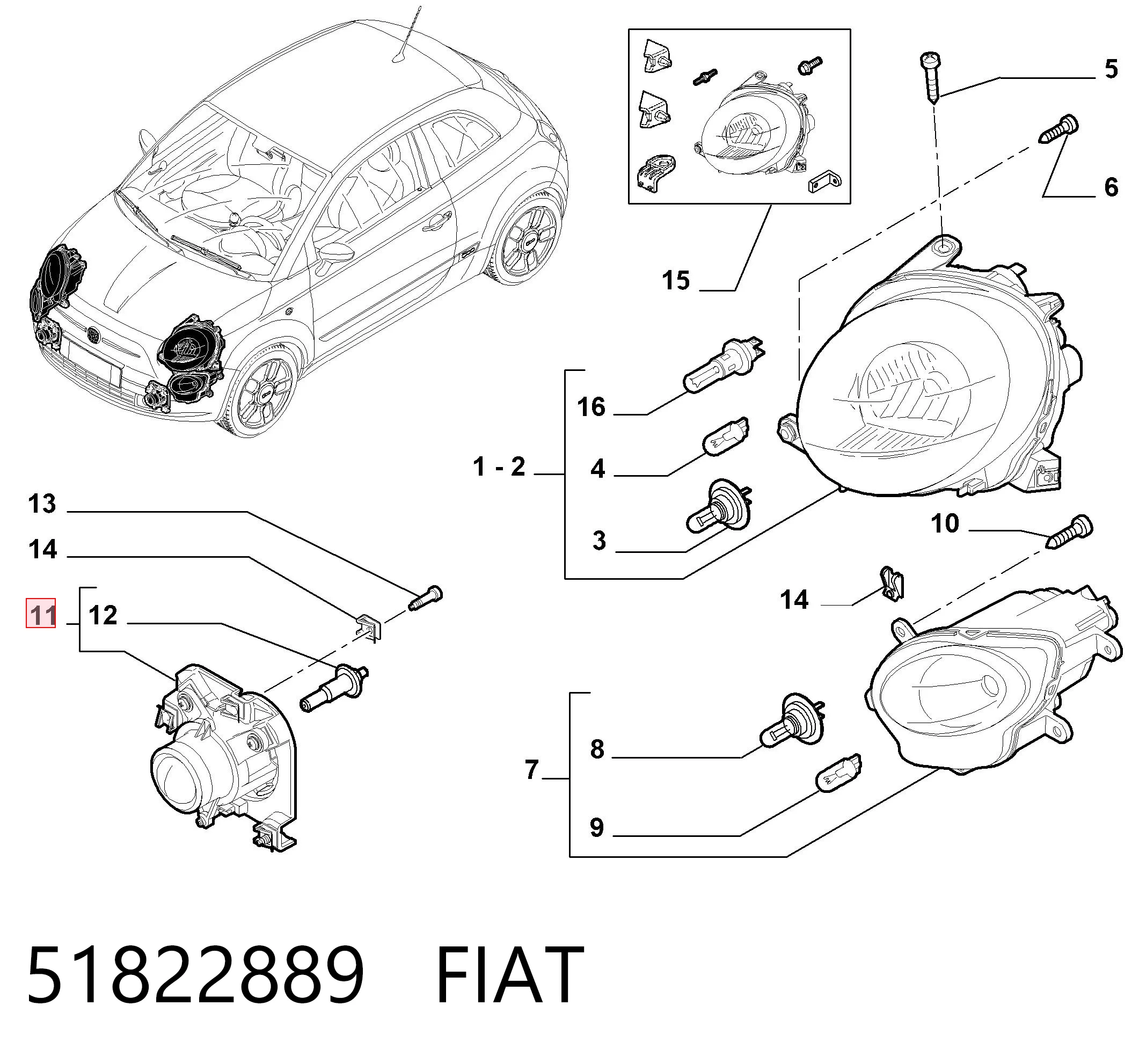 Протитуманка ліва Polcar 303529X ціна, від 35.86 USD