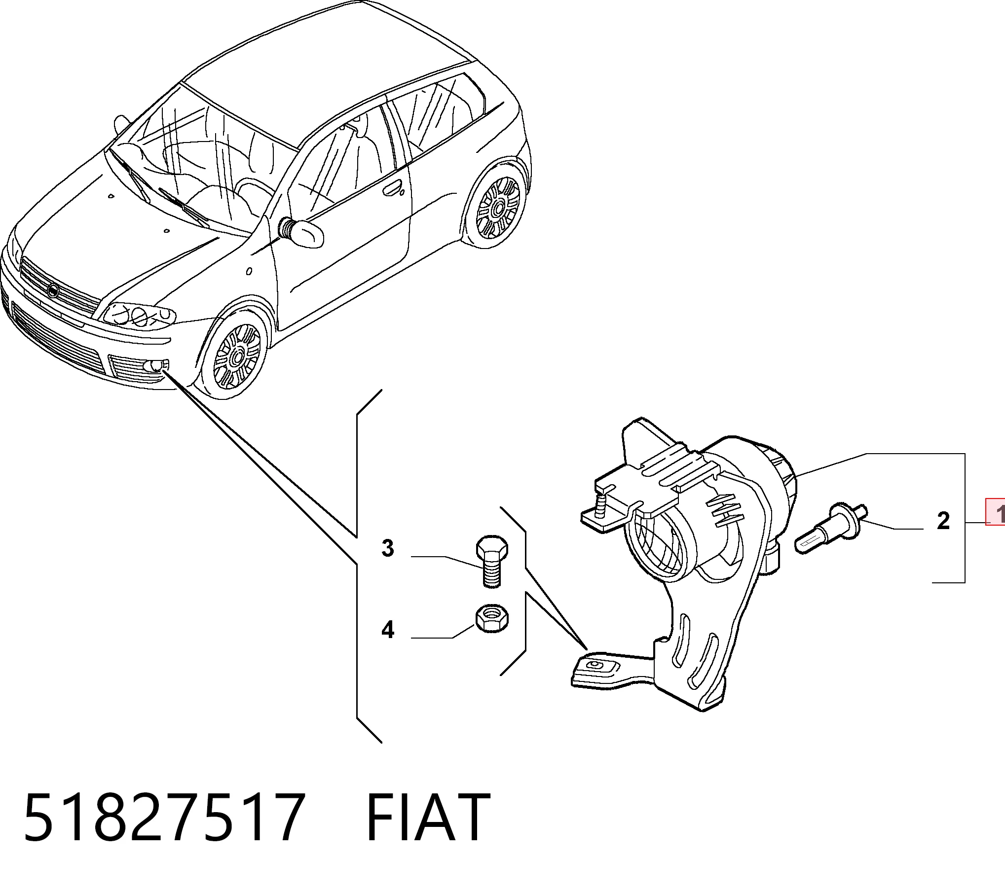 Протитуманка ліва Fiat Punto II хетчбек (188) (1999 - 2012) ціна, від 53.55 USD