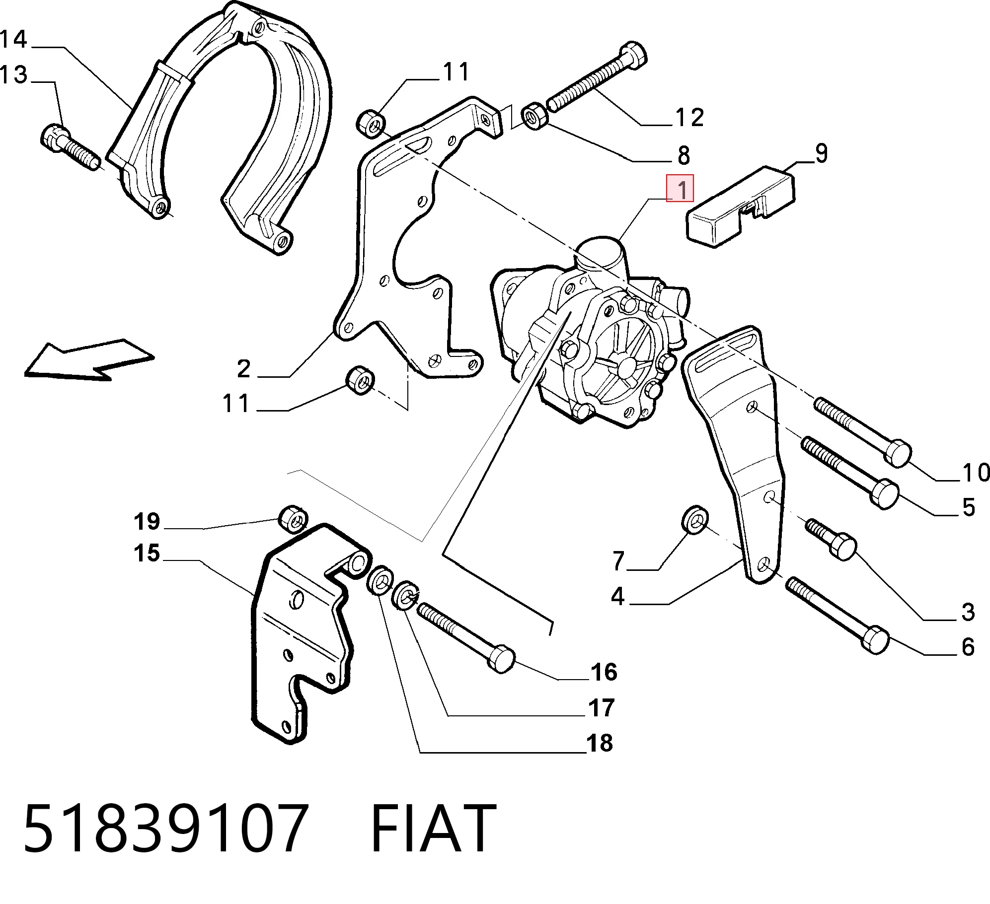 51839107 Fiat/Alfa/Lancia Насос гідропідсилювача