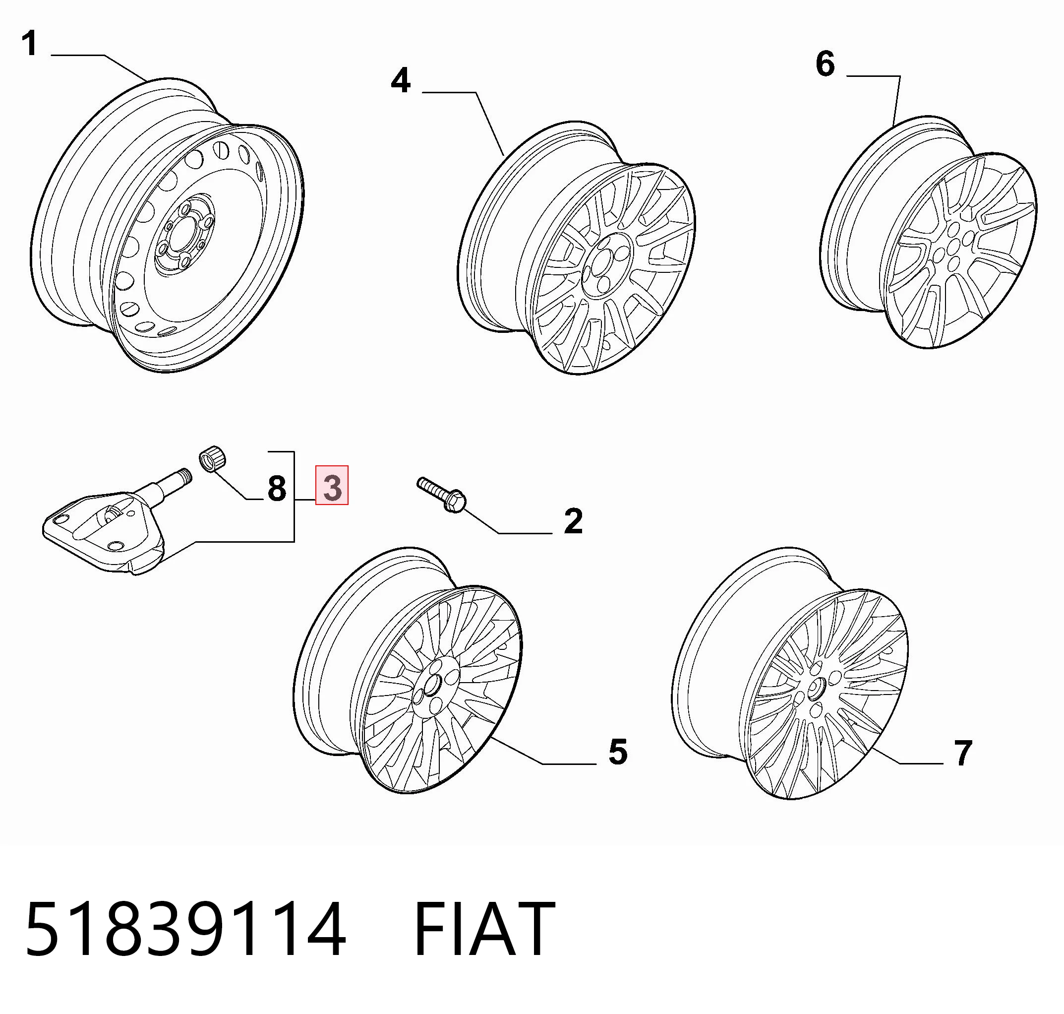 51839114 Fiat/Alfa/Lancia Датчик шин