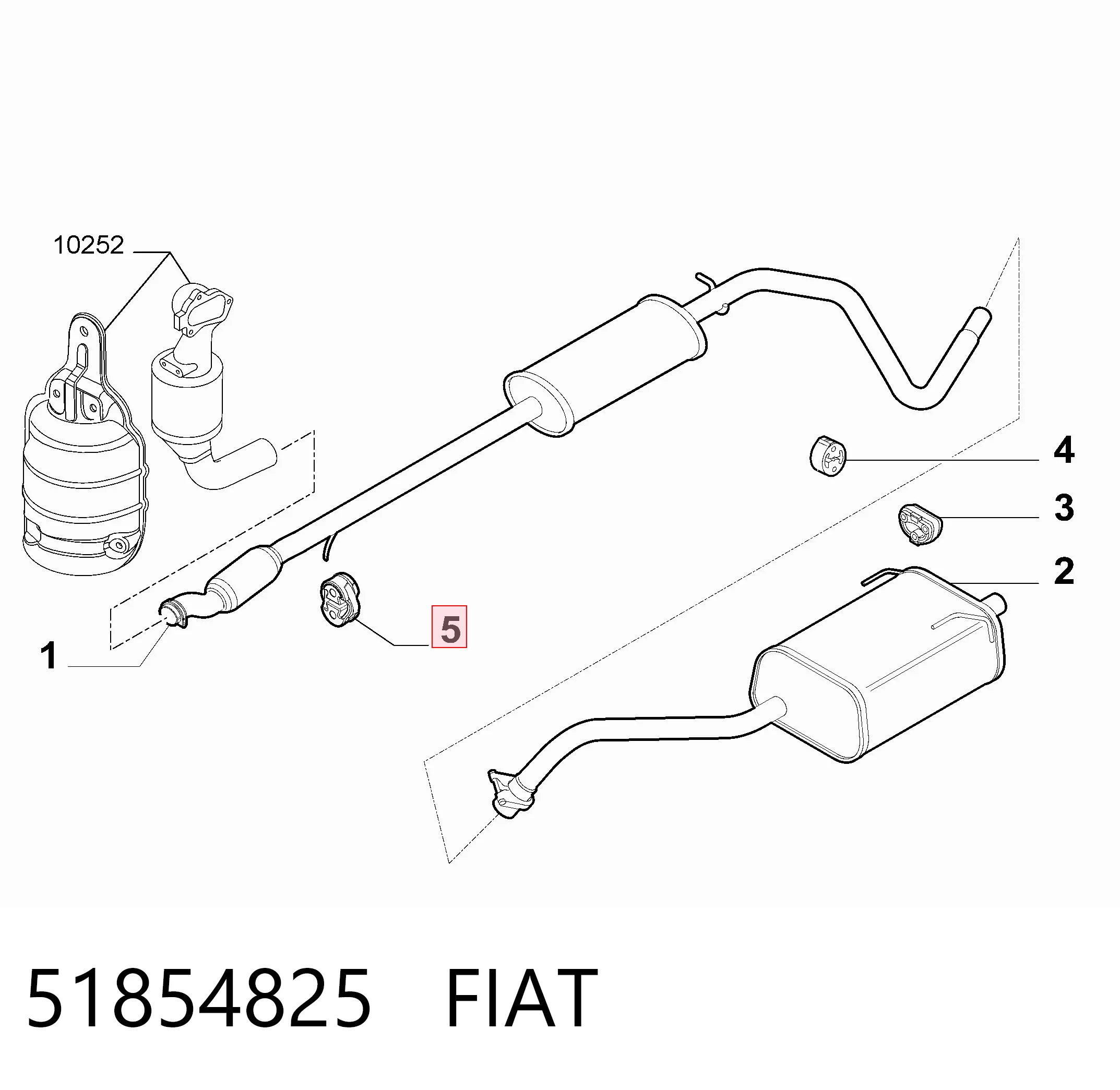 51854825 Fiat/Alfa/Lancia Кронштейн кріплення глушника