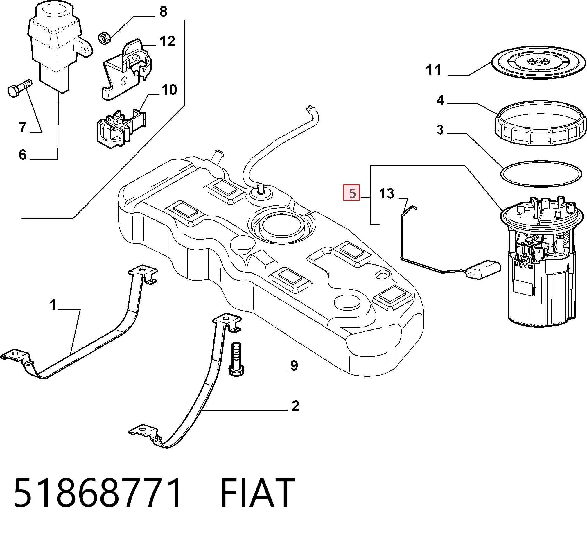 51868771 Fiat/Alfa/Lancia Електробензонасос