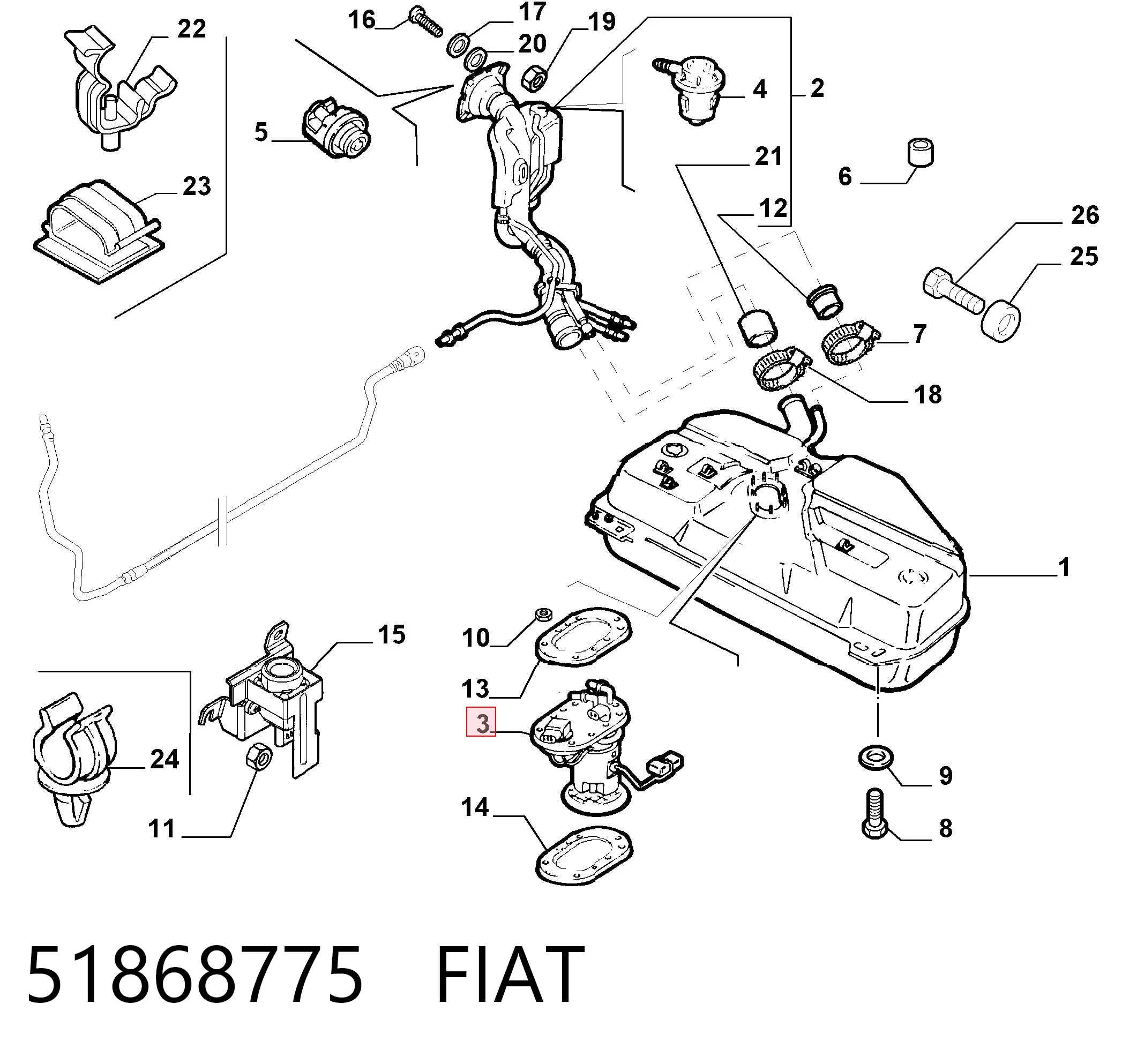 51868775 Fiat/Alfa/Lancia Електробензонасос