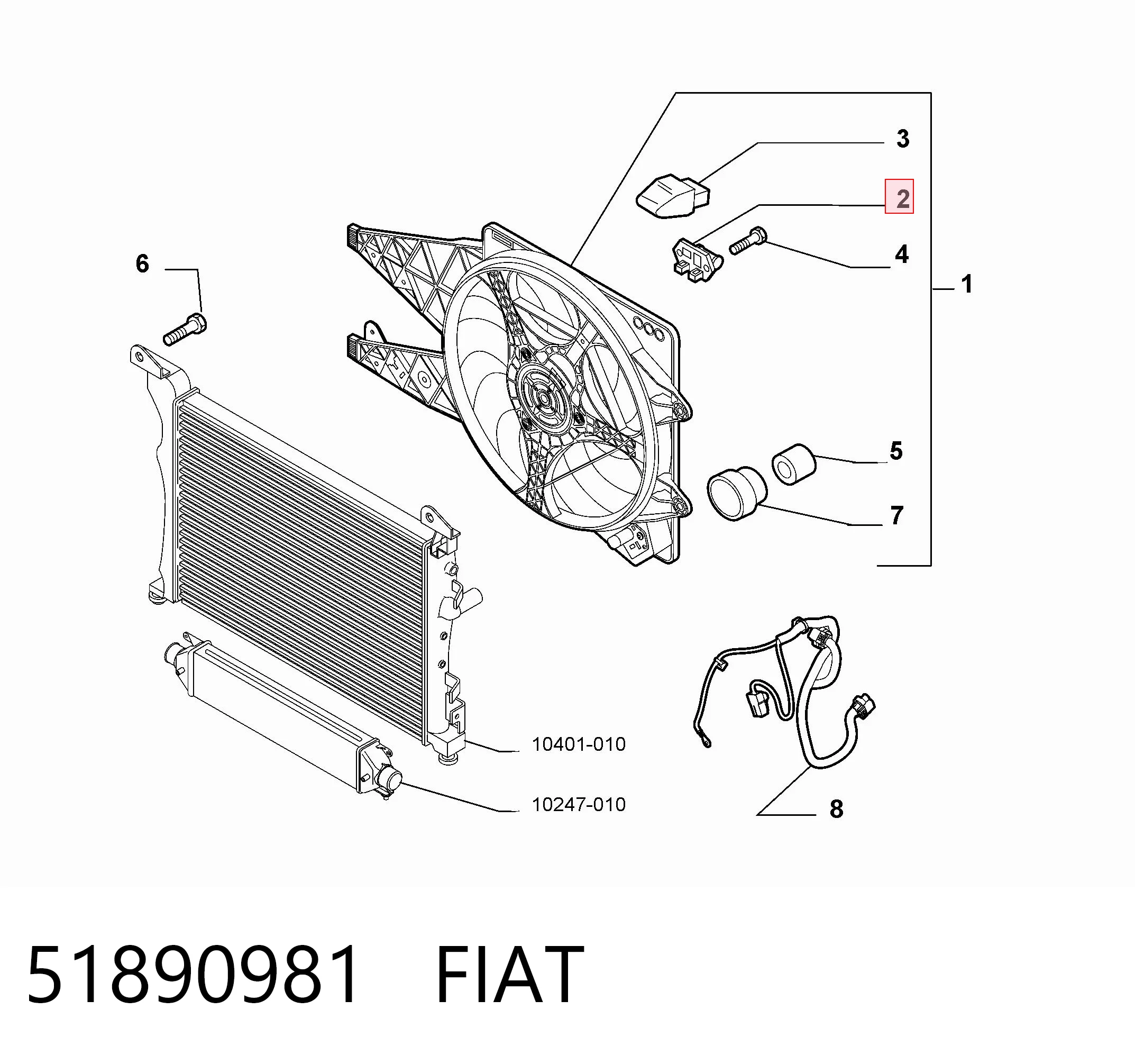 51890981 Fiat/Alfa/Lancia Регулятор оборотів вентилятора охолодження, блок управління