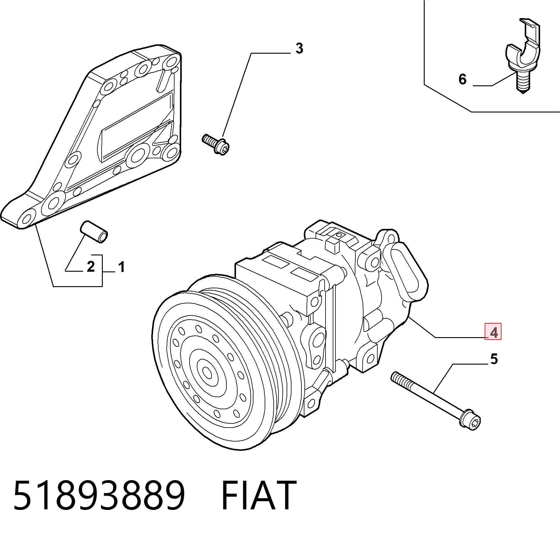 51893889 Fiat/Alfa/Lancia Компресор холодоагенту