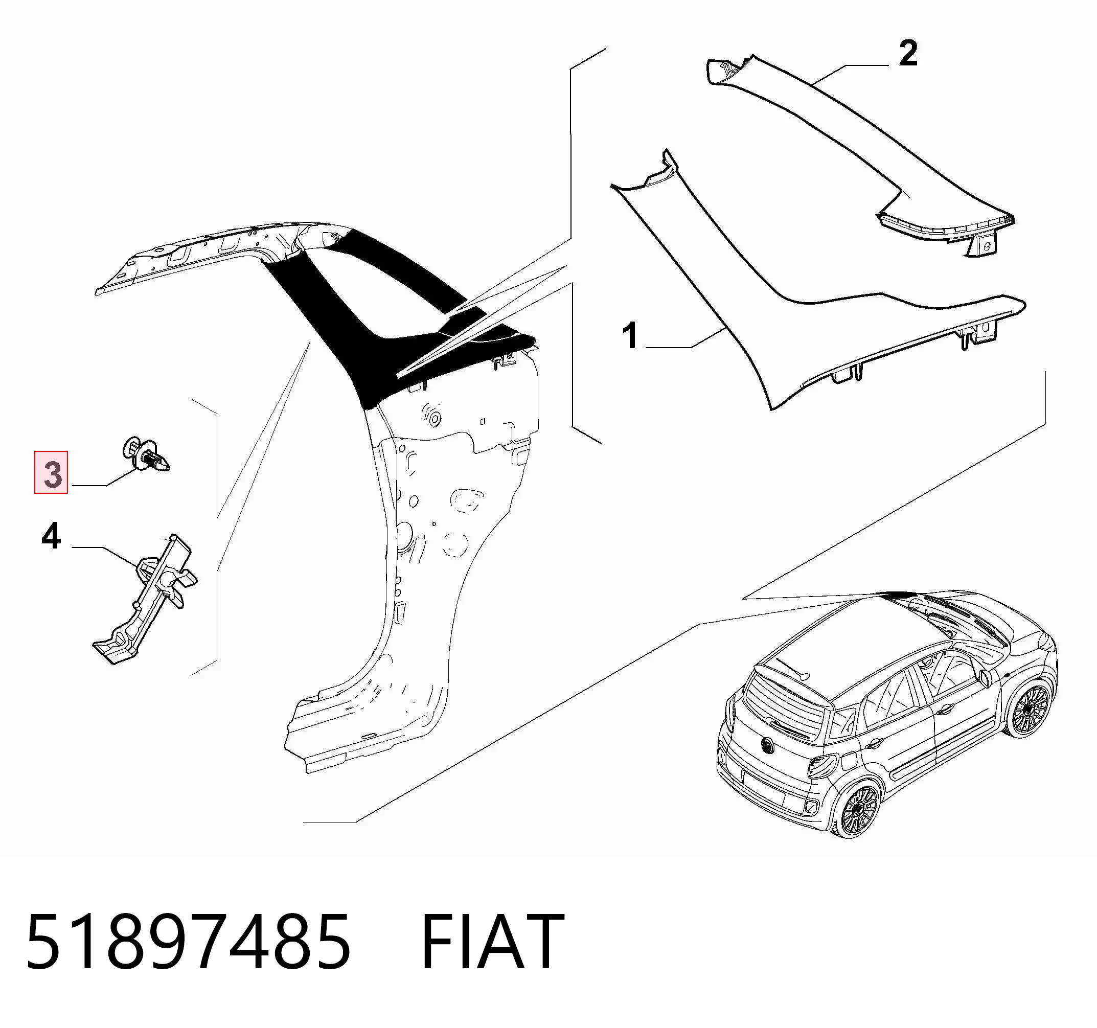 51897485 Fiat/Alfa/Lancia Пістон (кліп) кріплення обшивки дверей