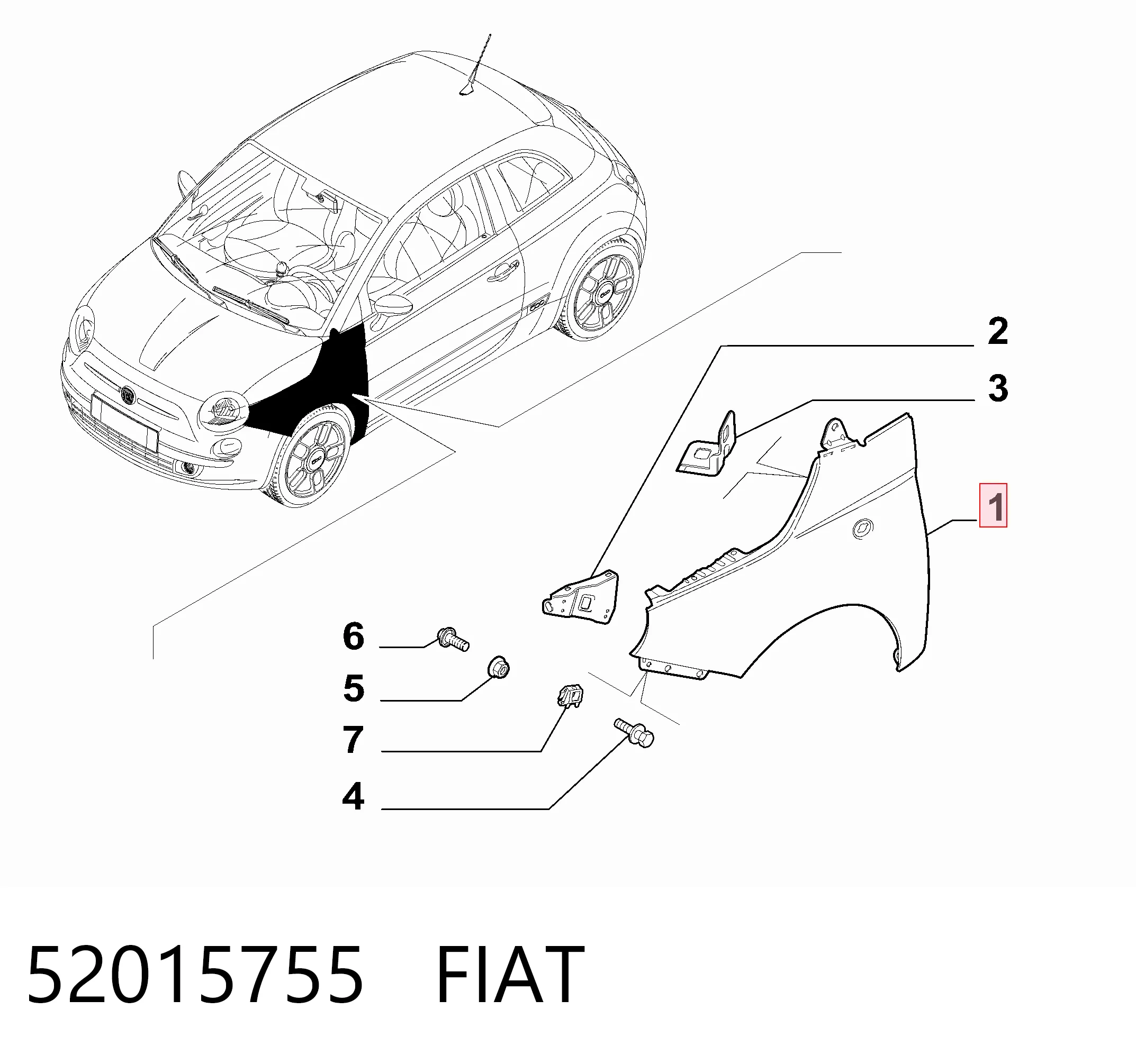 Переднє праве крило Chrysler 68070508AB