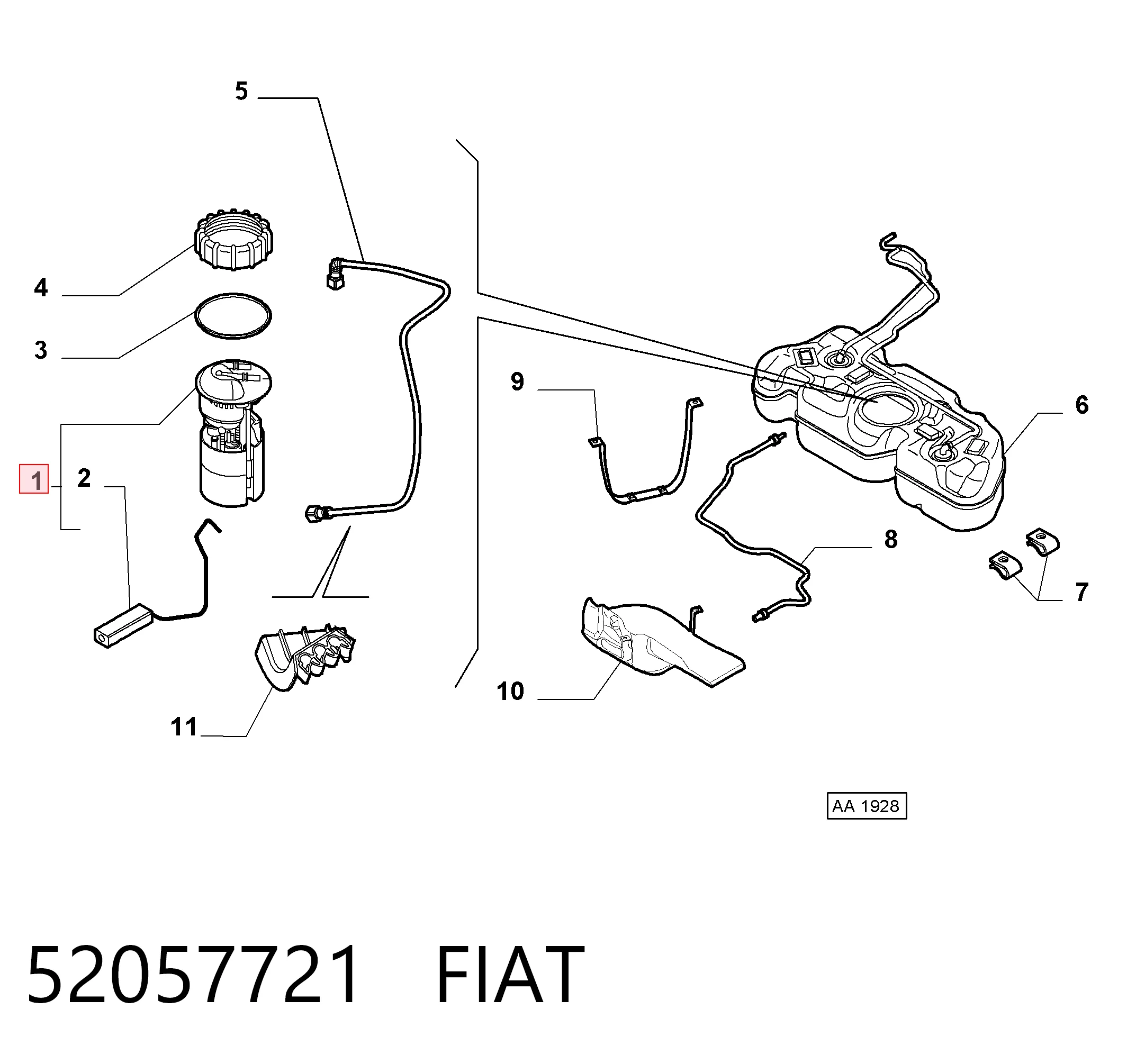 52057721 Fiat/Alfa/Lancia Електробензонасос