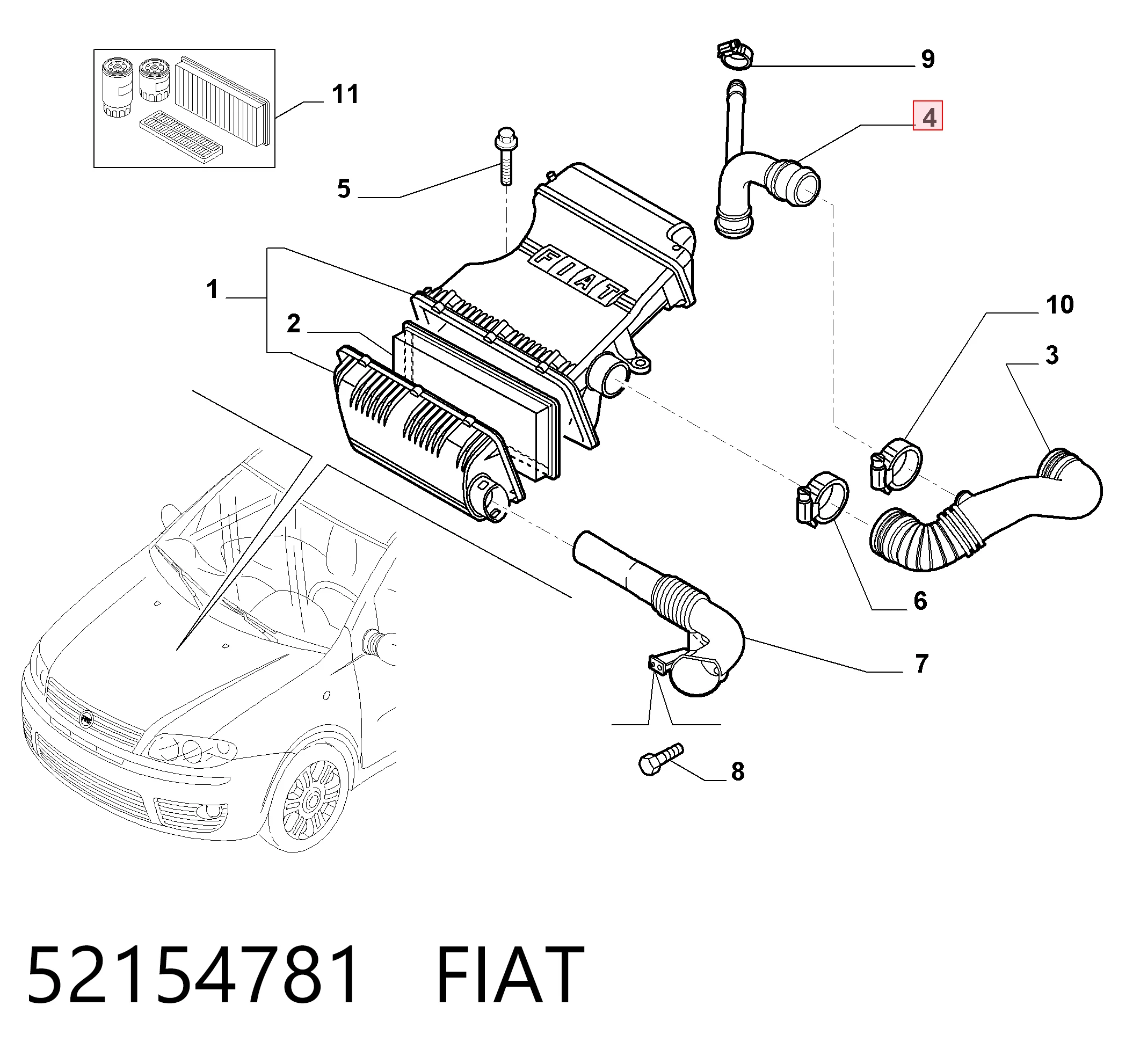 Трубка картера повітряна Chrysler 68327662AA ціна, від 12.29 USD