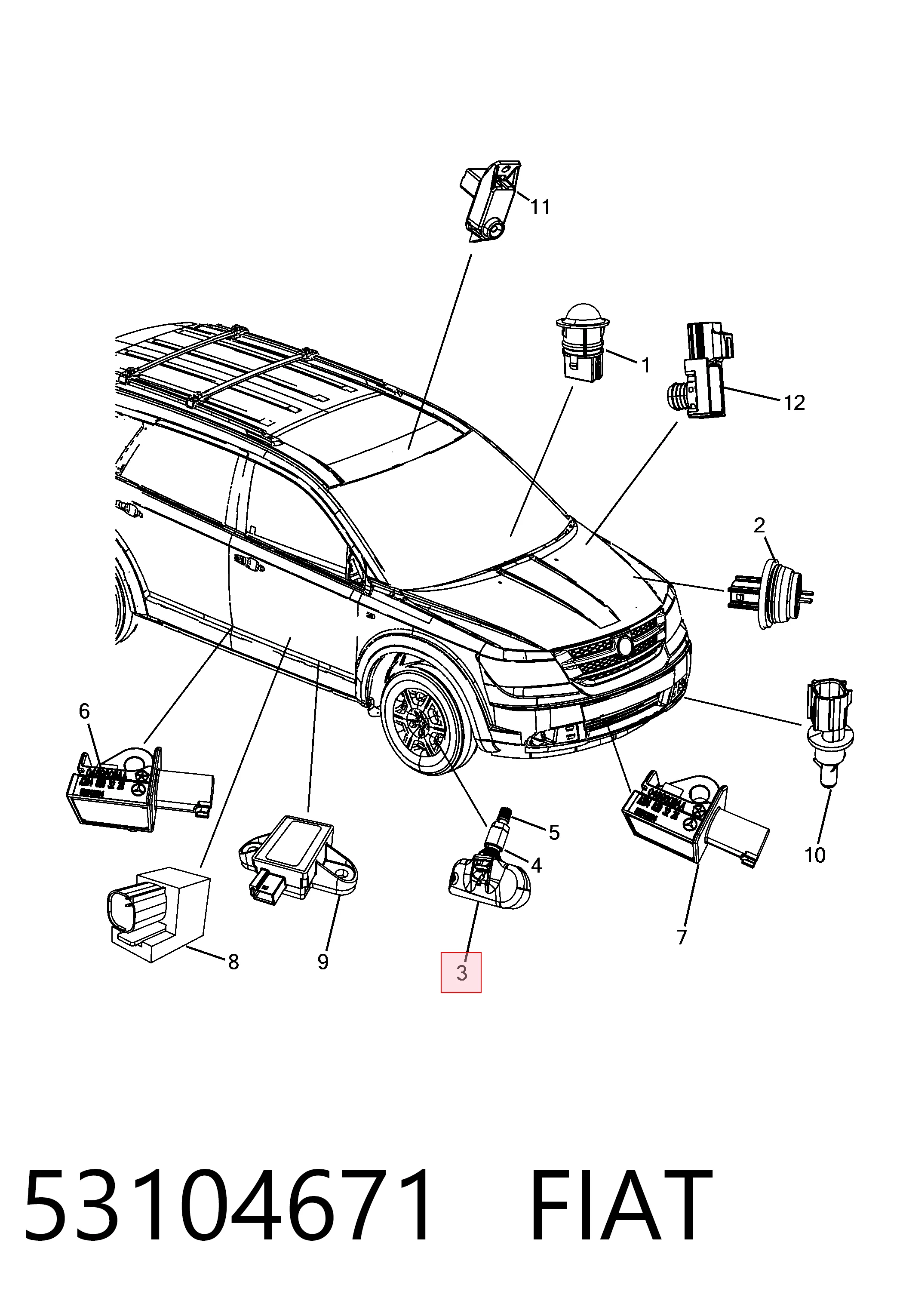 53104671 Fiat/Alfa/Lancia Датчик шин