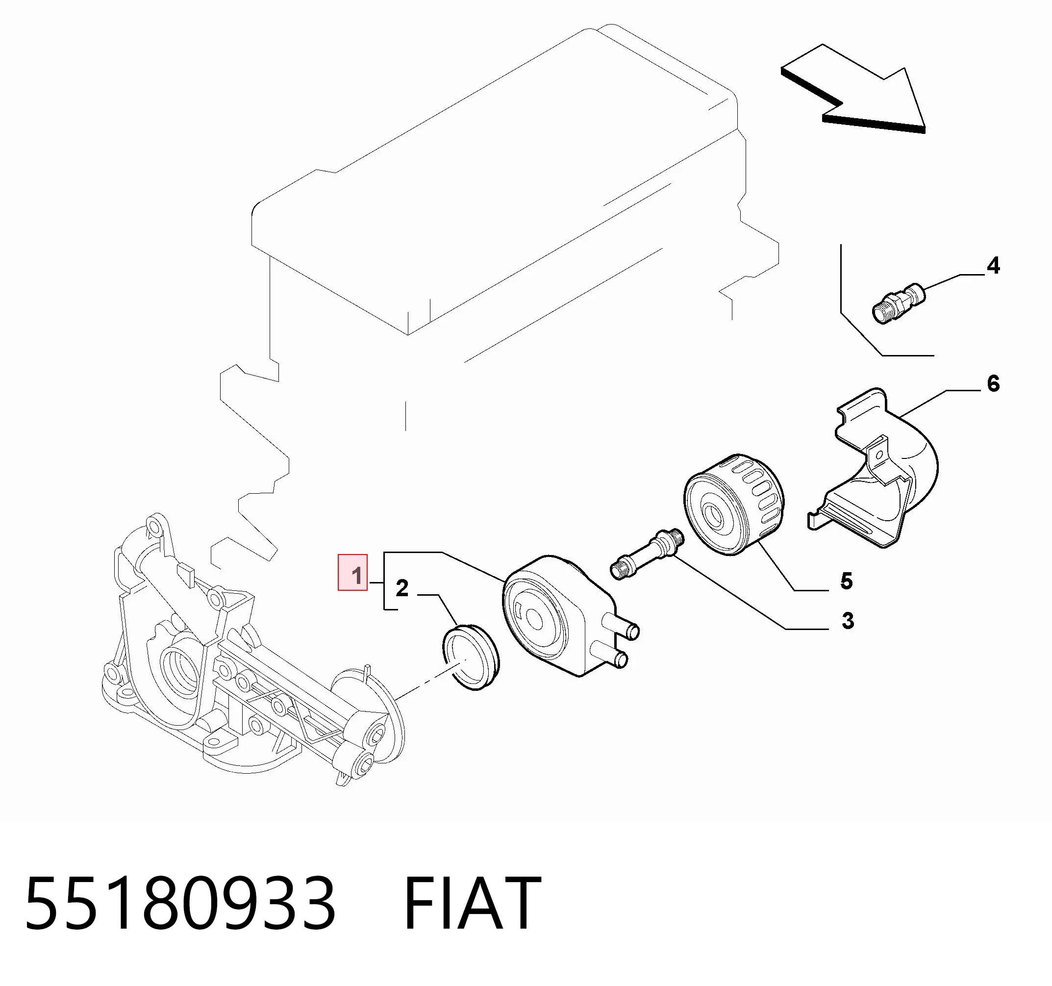 55180933 Fiat/Alfa/Lancia Радіатор масляний