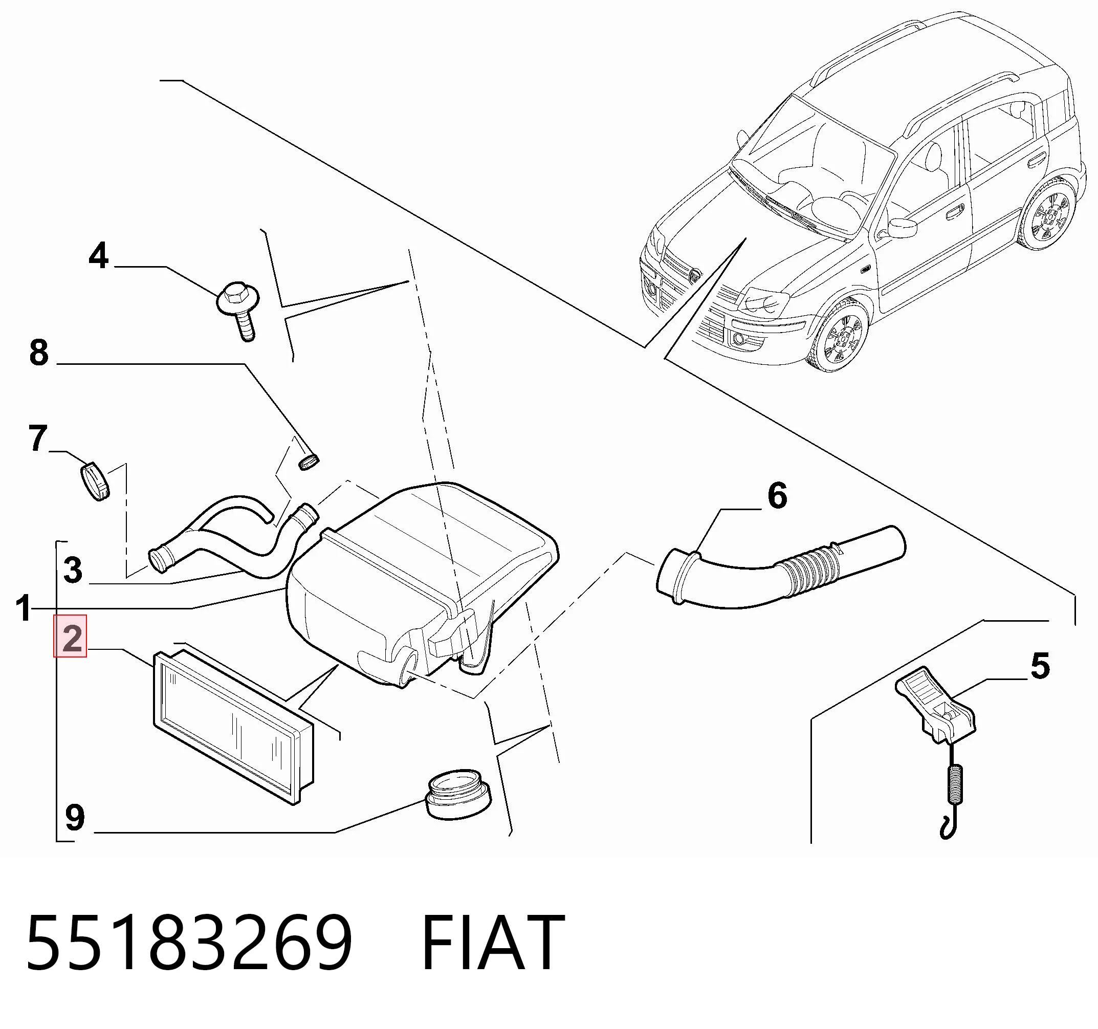 55183269 Fiat/Alfa/Lancia Повітряний фільтр двигуна