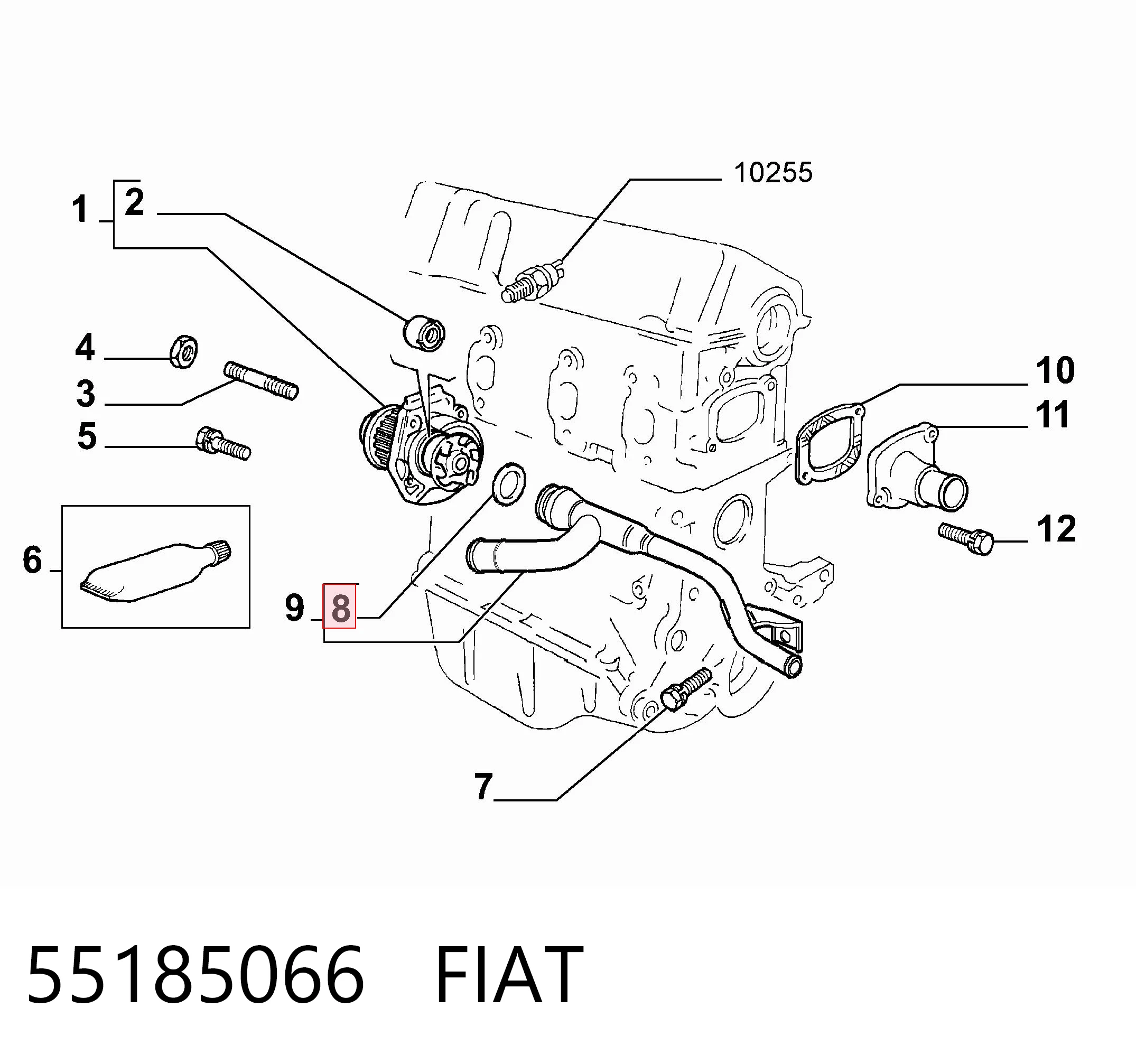Ущільнення для патрубка помпи Peugeot/Citroen 55185066 ціна, від 3.80 USD