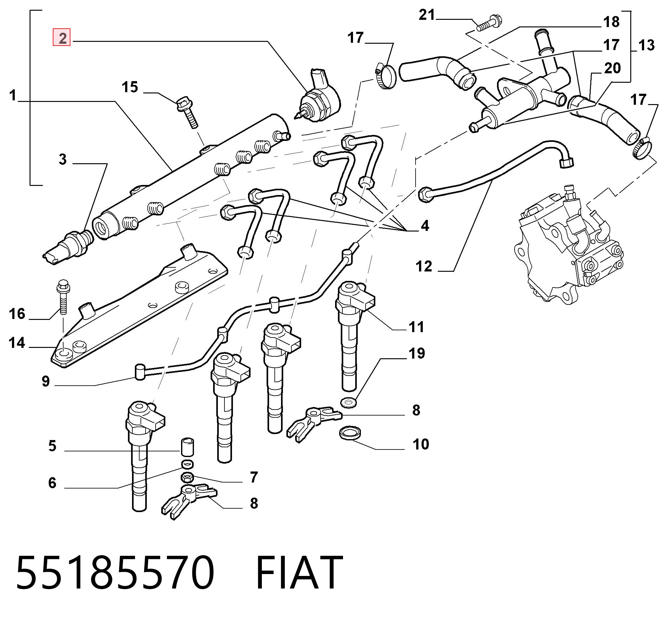 55185570 Fiat/Alfa/Lancia Регулятор тиску палива
