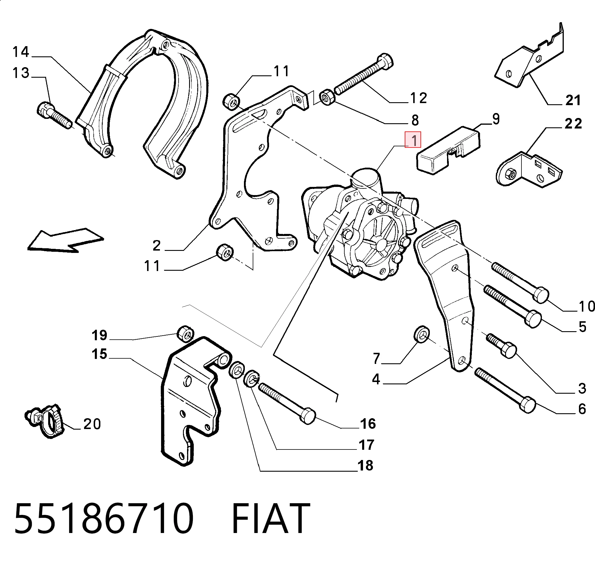 Насос гідропідсилювача на Fiat Albea  172