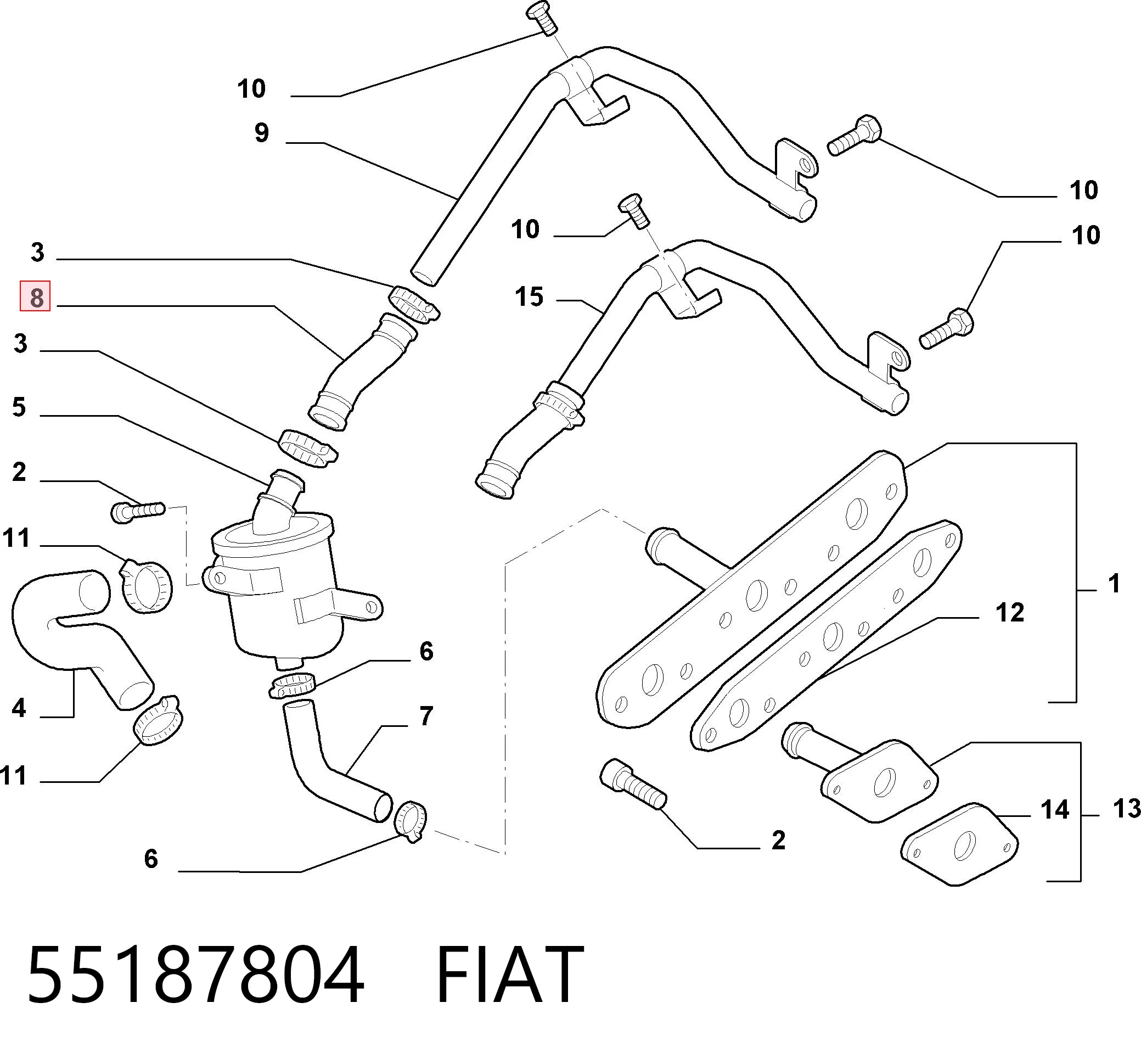 Шланг повітряний вентиляції картера на Fiat Punto GRAND 199