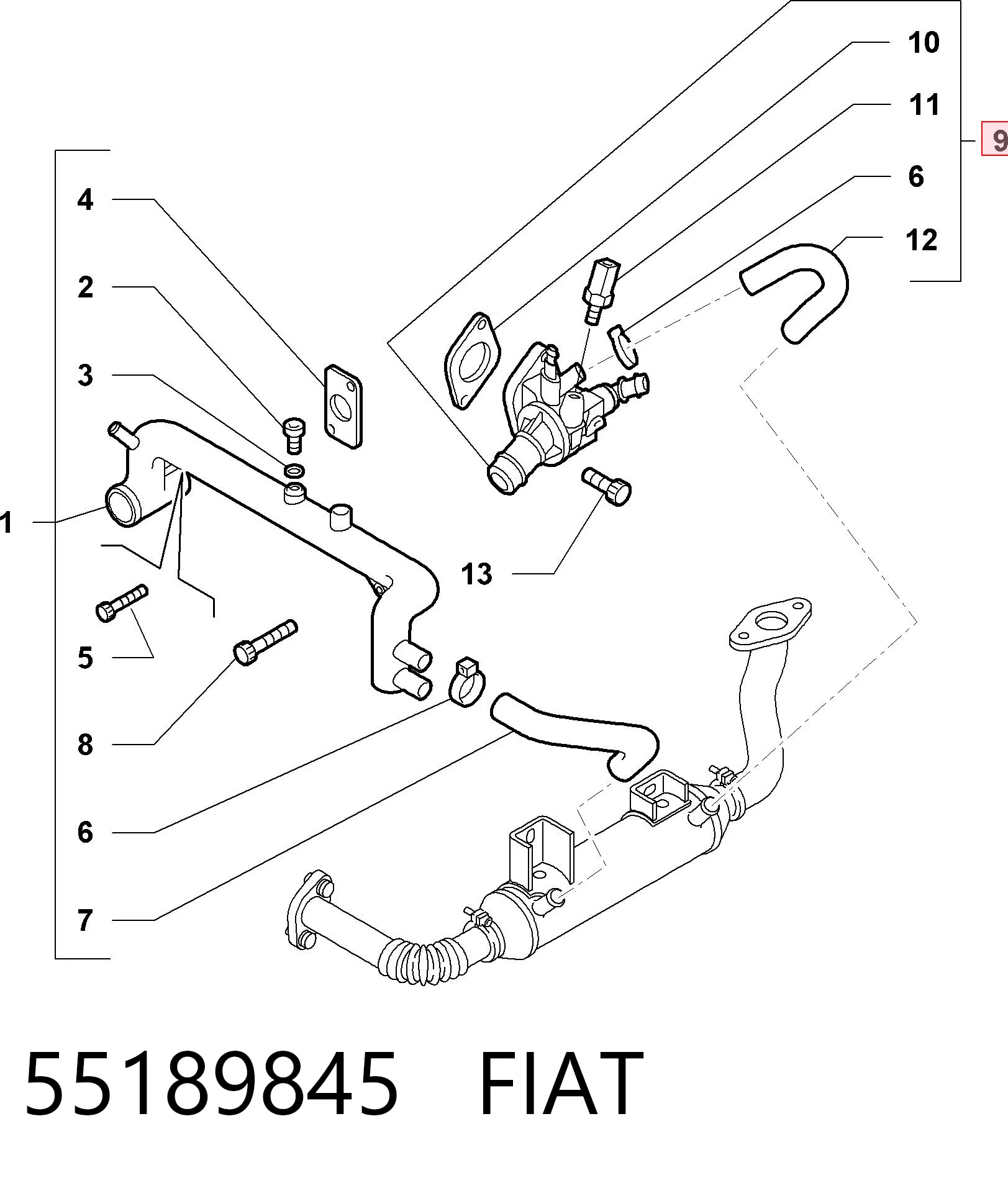 Купити Корпус термостата Fiat Stilo  192