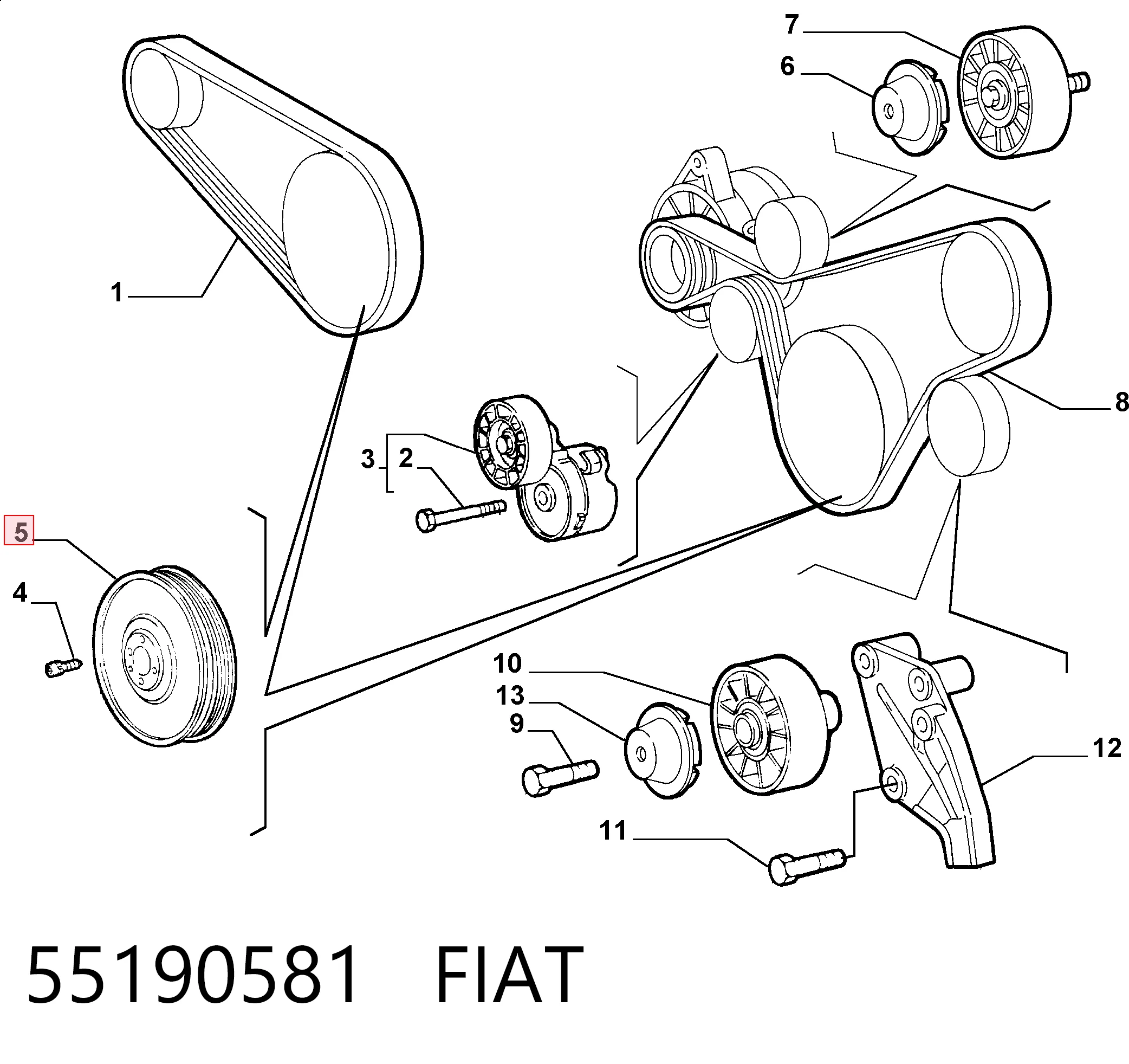  Шків колінвала Fiat Punto 2