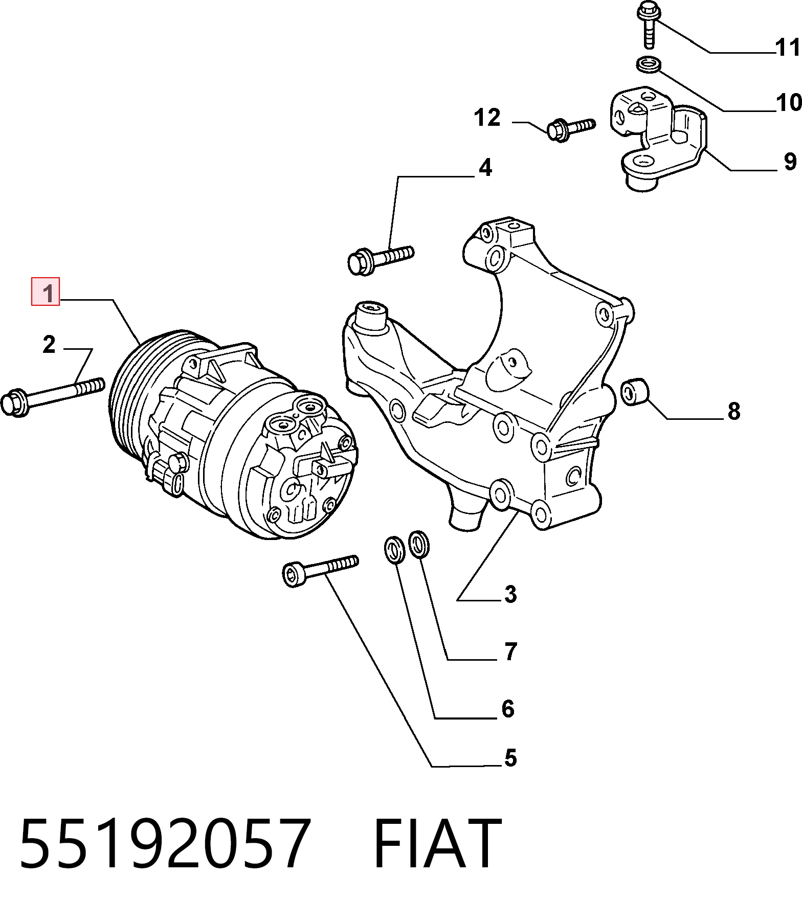 55192057 Fiat/Alfa/Lancia Компресор холодоагенту