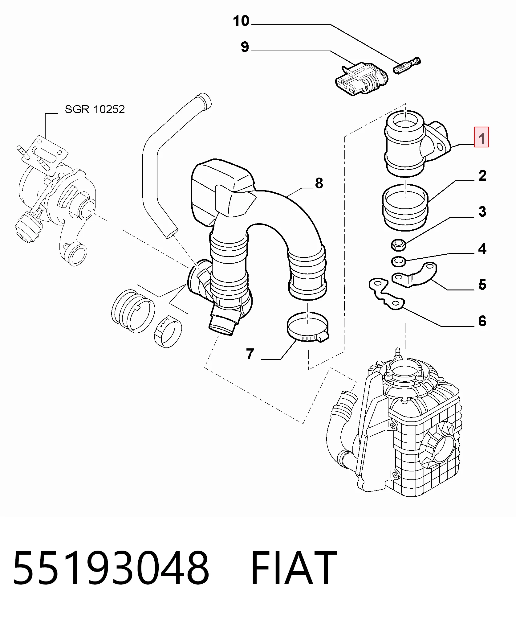 55193048 Fiat/Alfa/Lancia Датчик витрати повітря