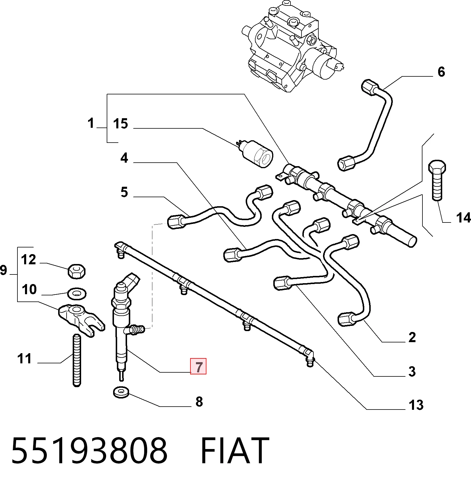 55193808 Fiat/Alfa/Lancia Форсунка вприску палива