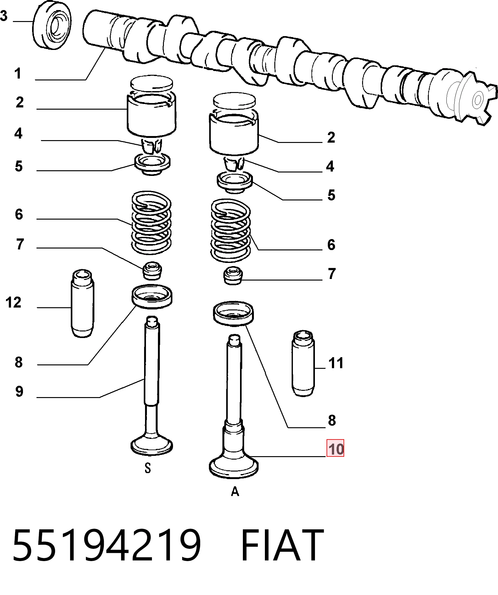2928SCR Gieffe Клапан впускний