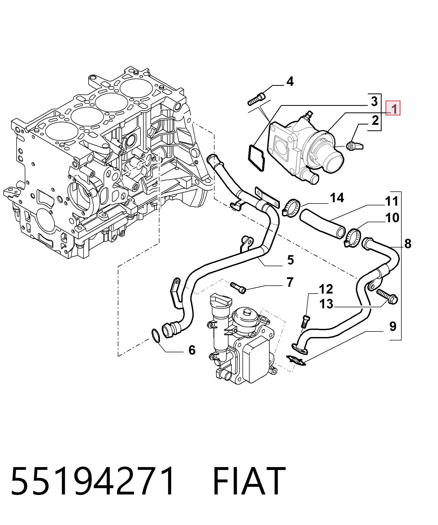 55194271 Fiat/Alfa/Lancia Авто термостат