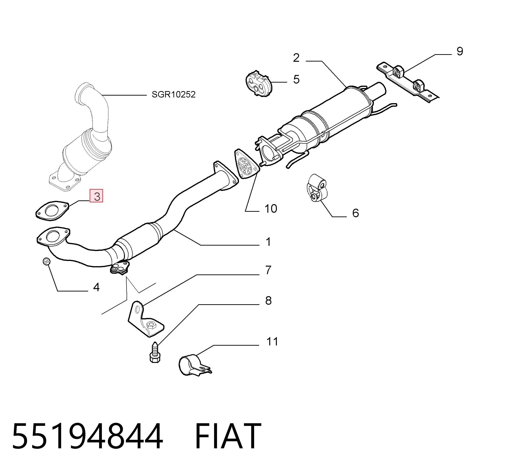 55194844 Fiat/Alfa/Lancia Прокладка штанів