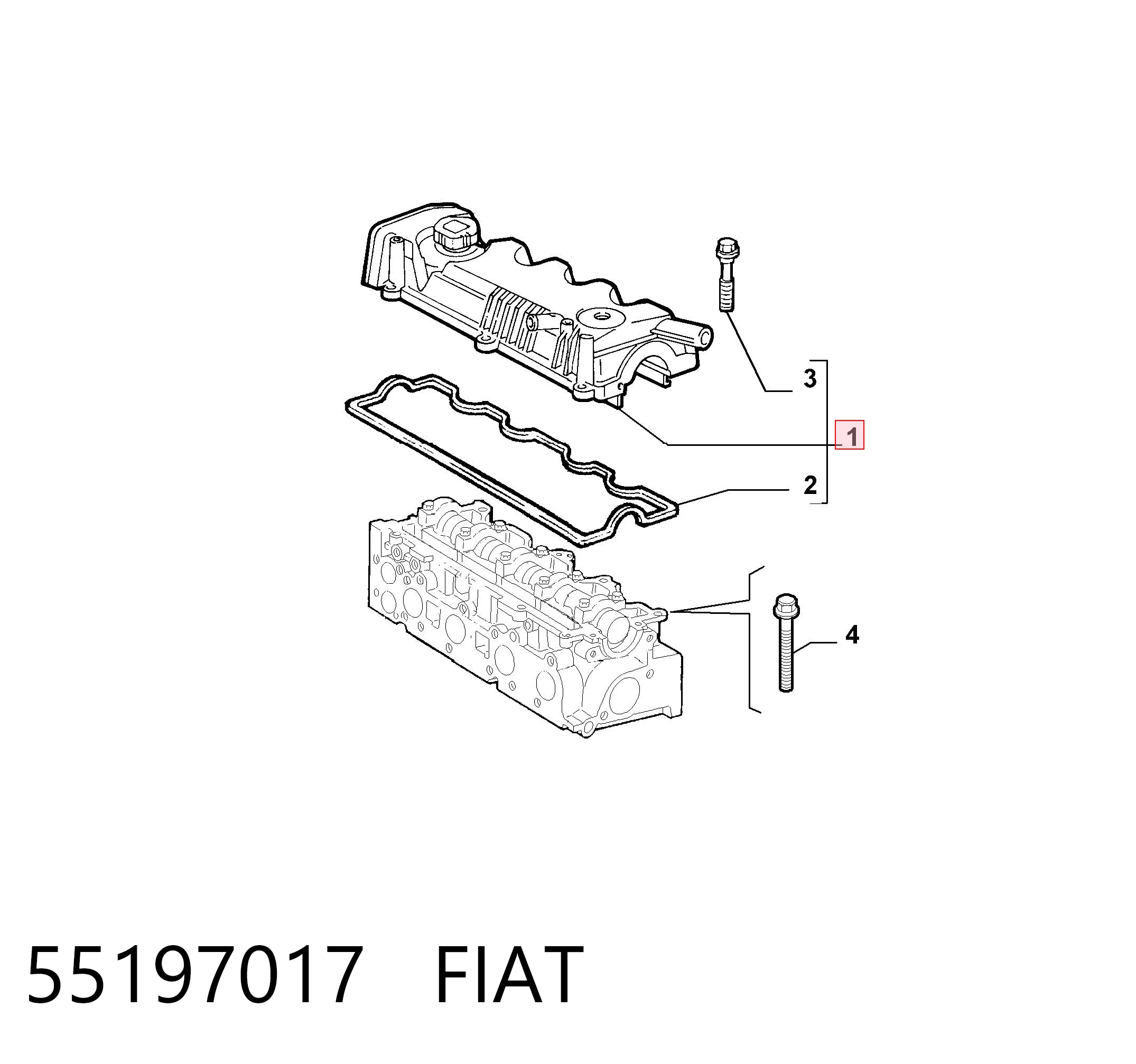 55197017 Fiat/Alfa/Lancia Кришка двигуна