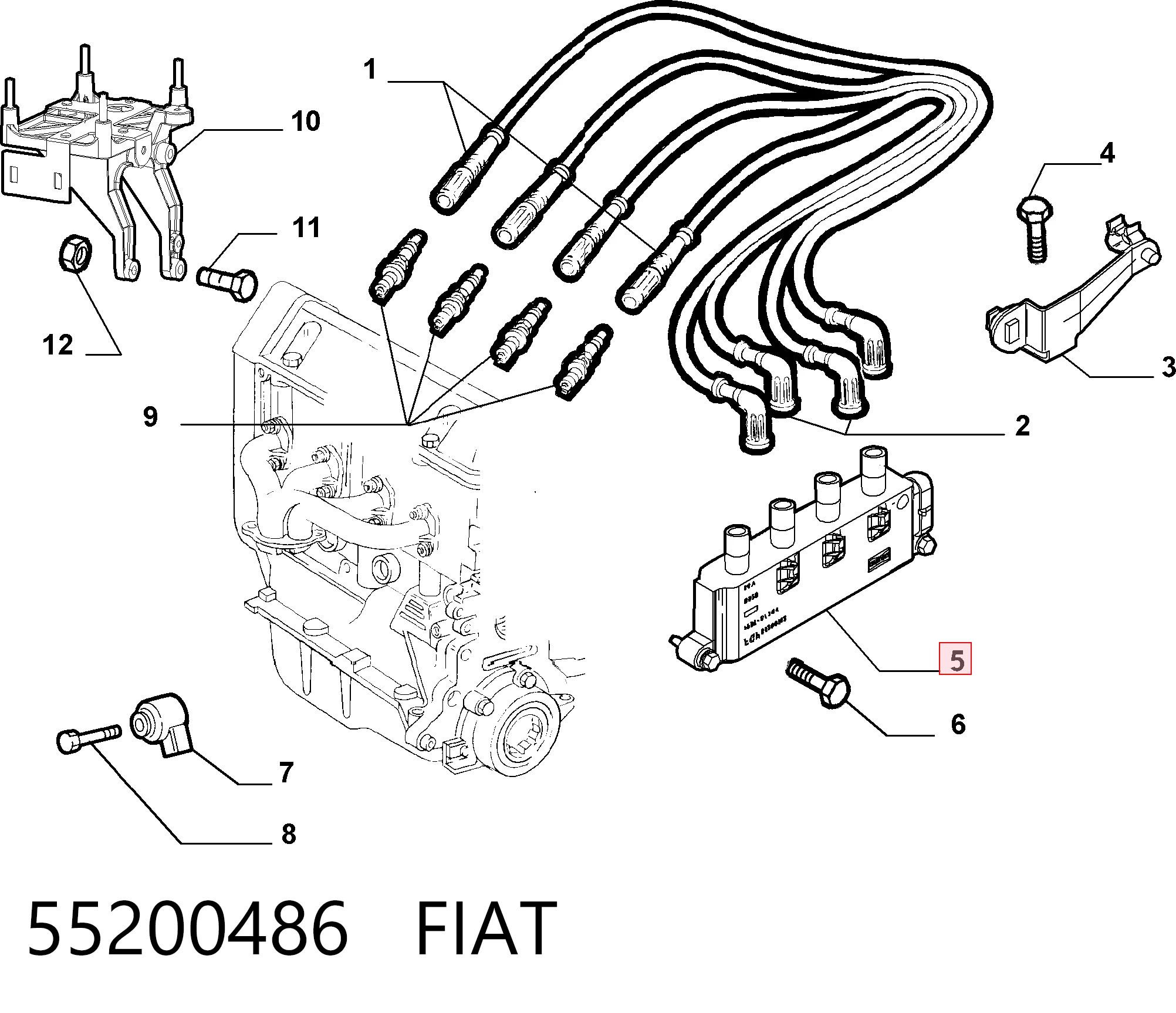 55200486 Fiat/Alfa/Lancia Котушка запалювання