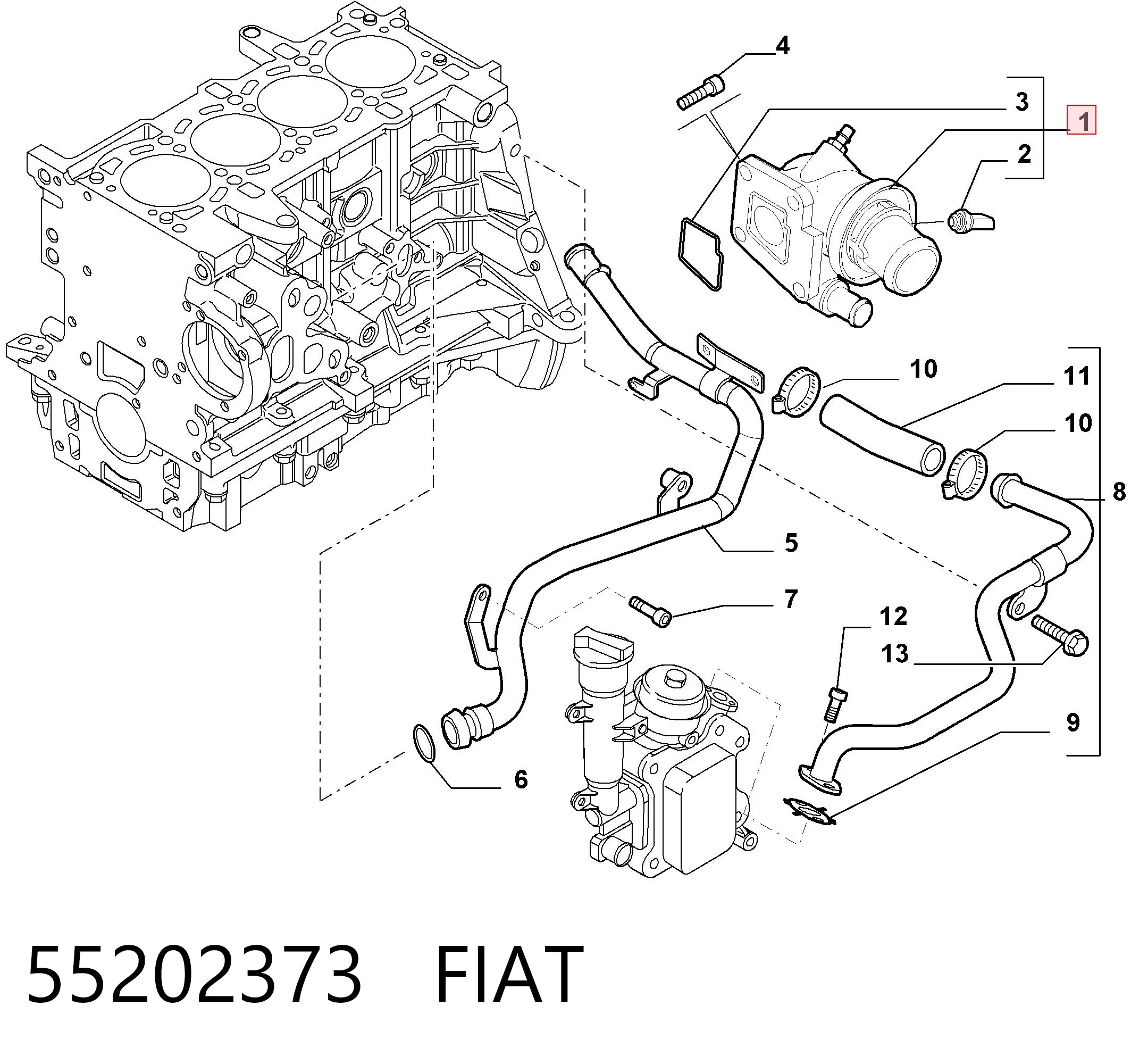 55202373 Fiat/Alfa/Lancia Авто термостат