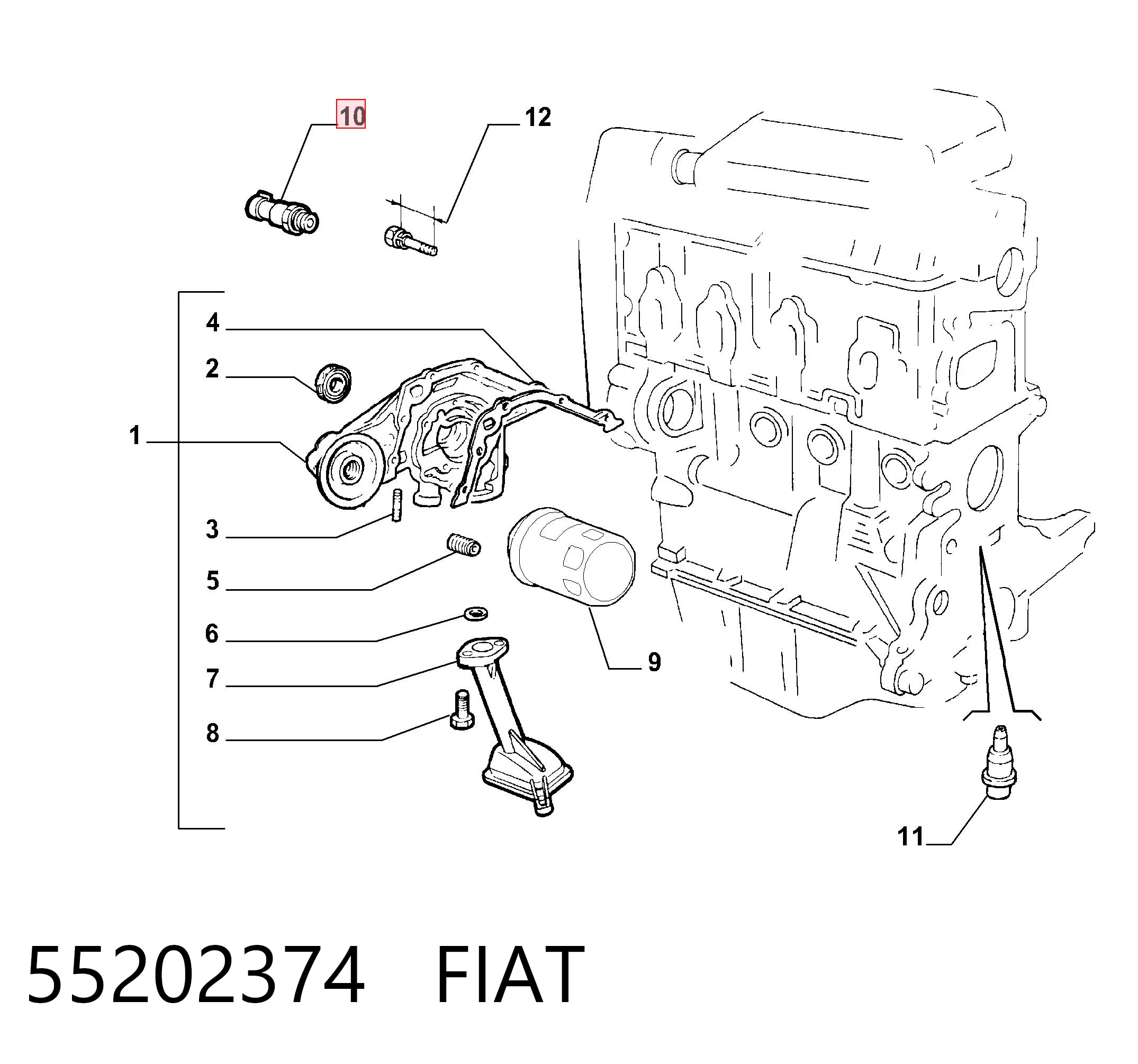 55202374 Fiat/Alfa/Lancia Датчик показника тиску масла