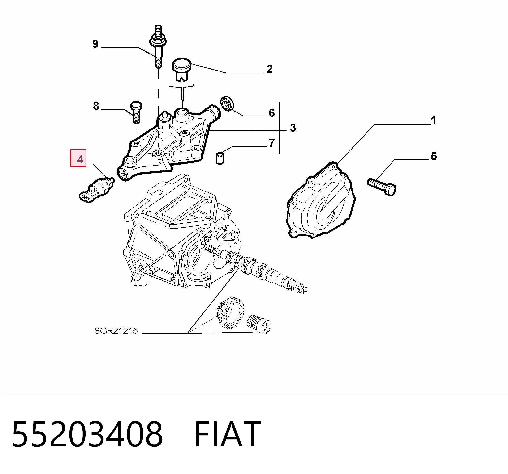 55203408 Fiat/Alfa/Lancia Датчик включення ліхтарів заднього ходу
