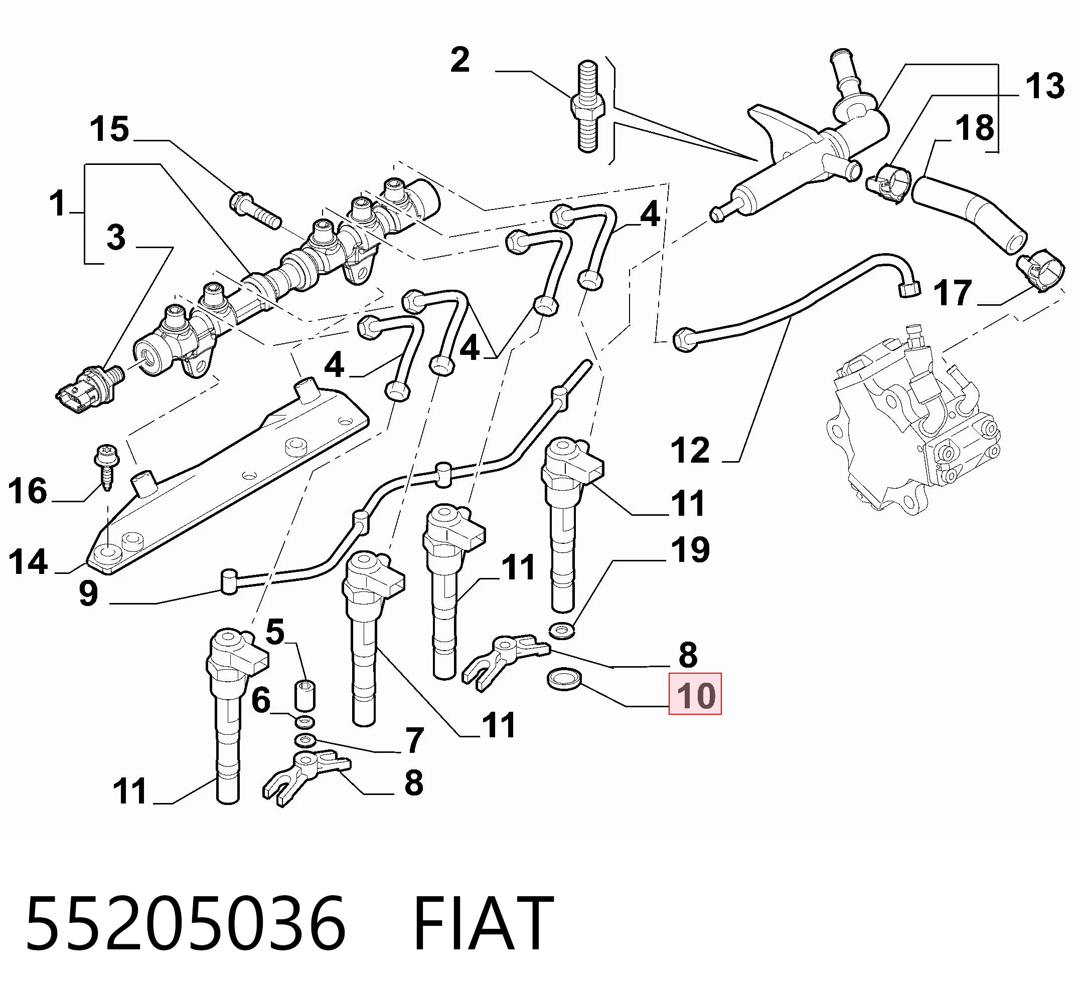 Купити 8094754 Iveco Кільце форсунки