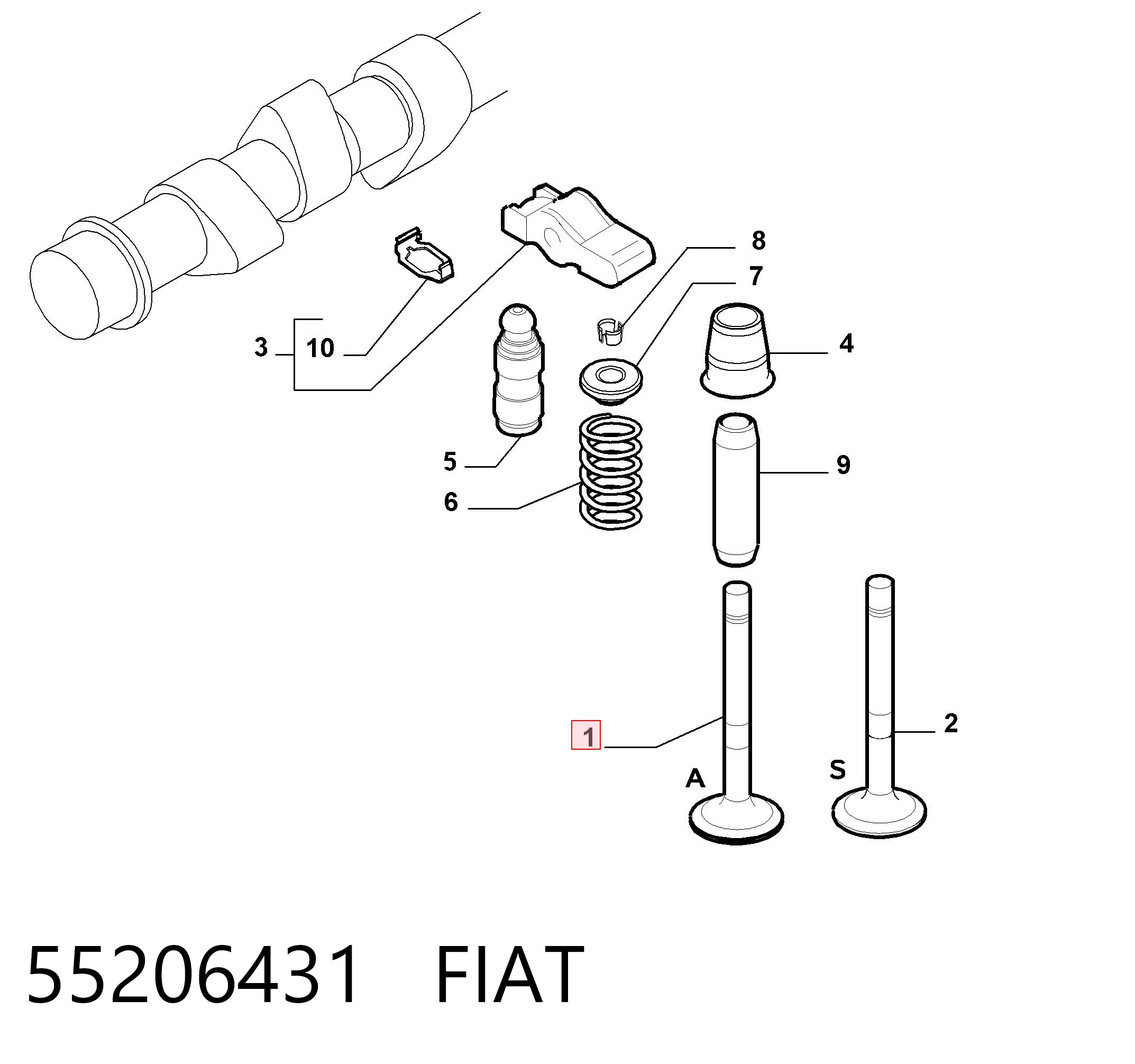 Клапана і штовхачі Gieffe 2658SCR